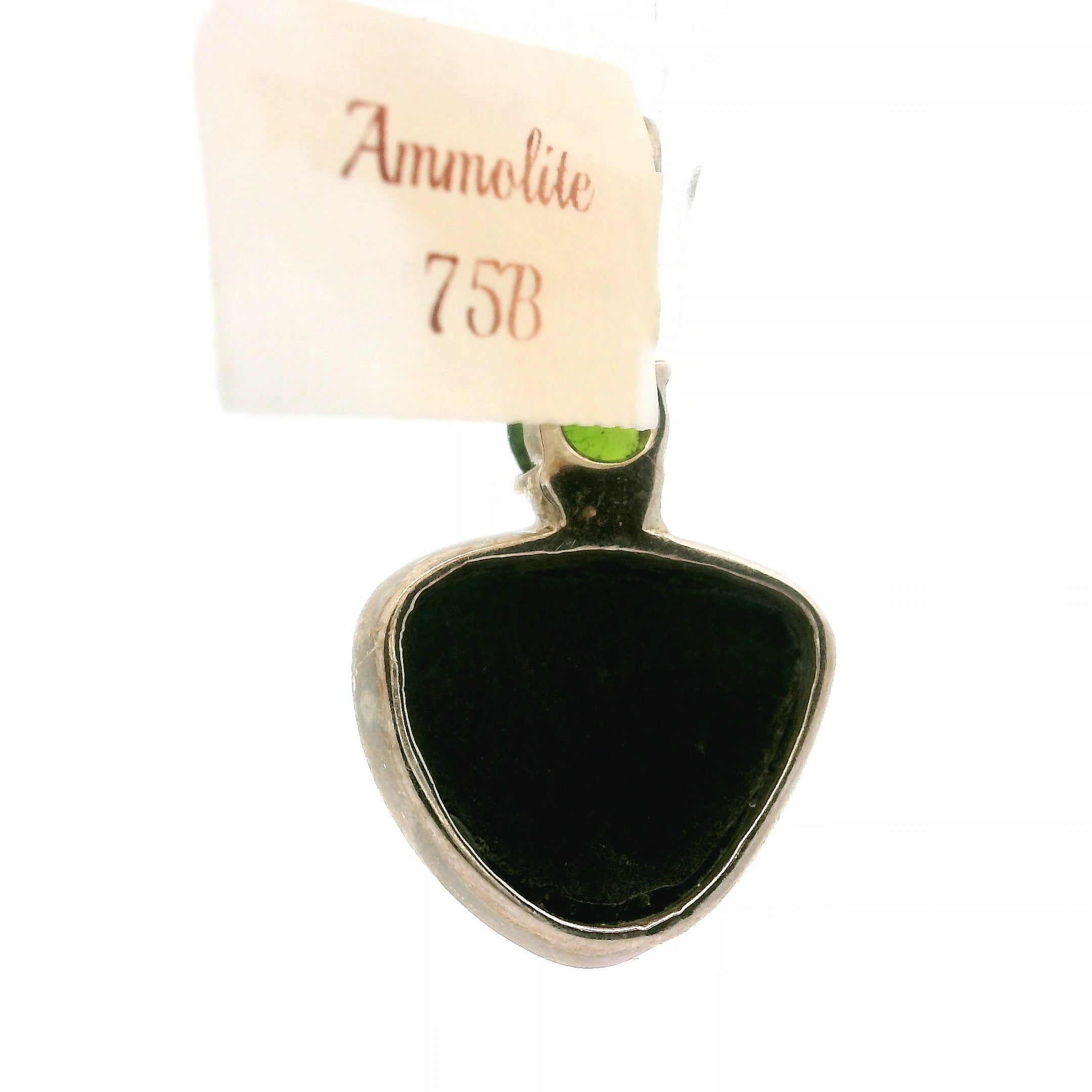 Ammolite with Tourmaline Pendant .925 Silver for Transformation and Boosting your Life Force Energy