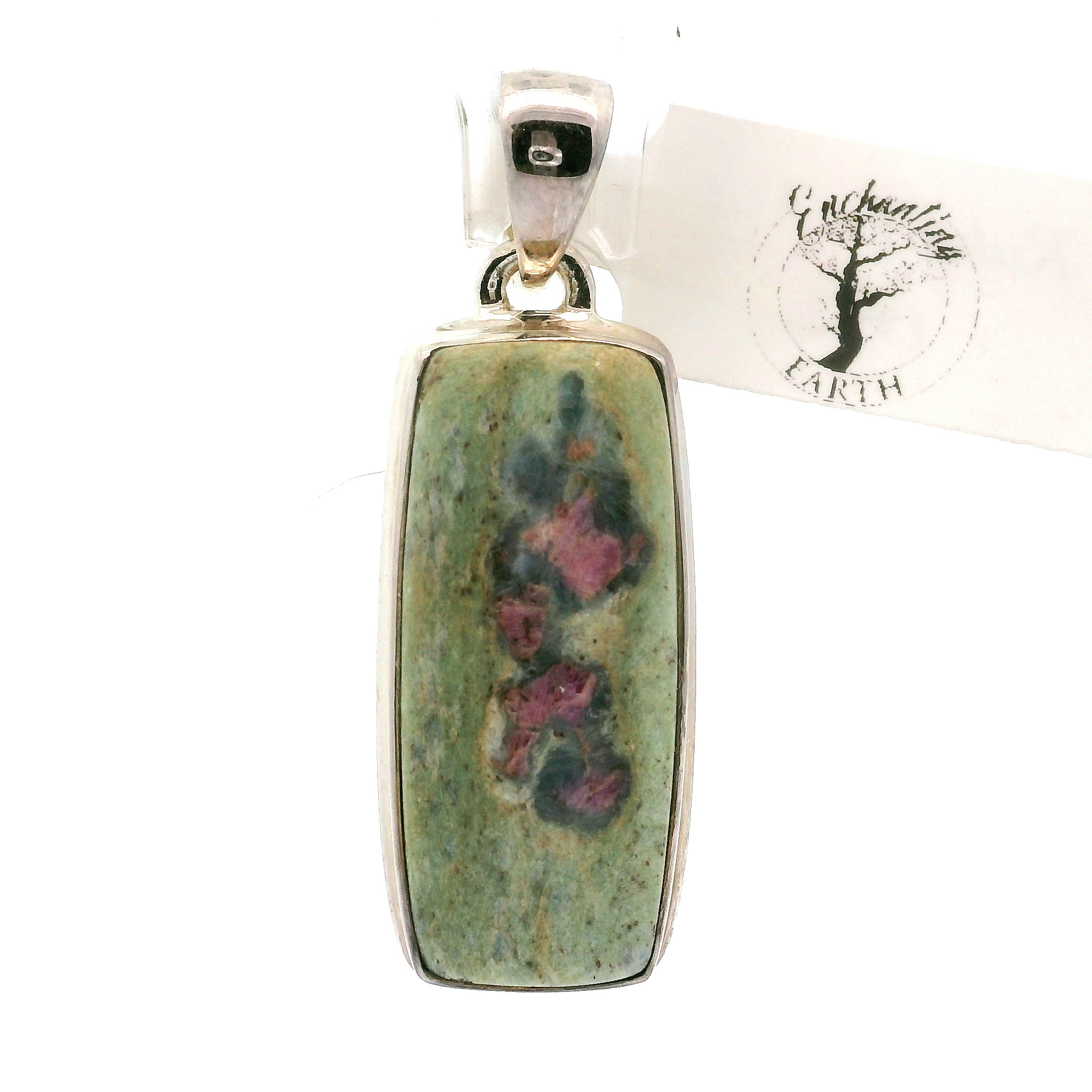 Ruby Fuchsite Pendant .925 Silver for Self-Confidence, Strength and Revitalizing Life Force Energy