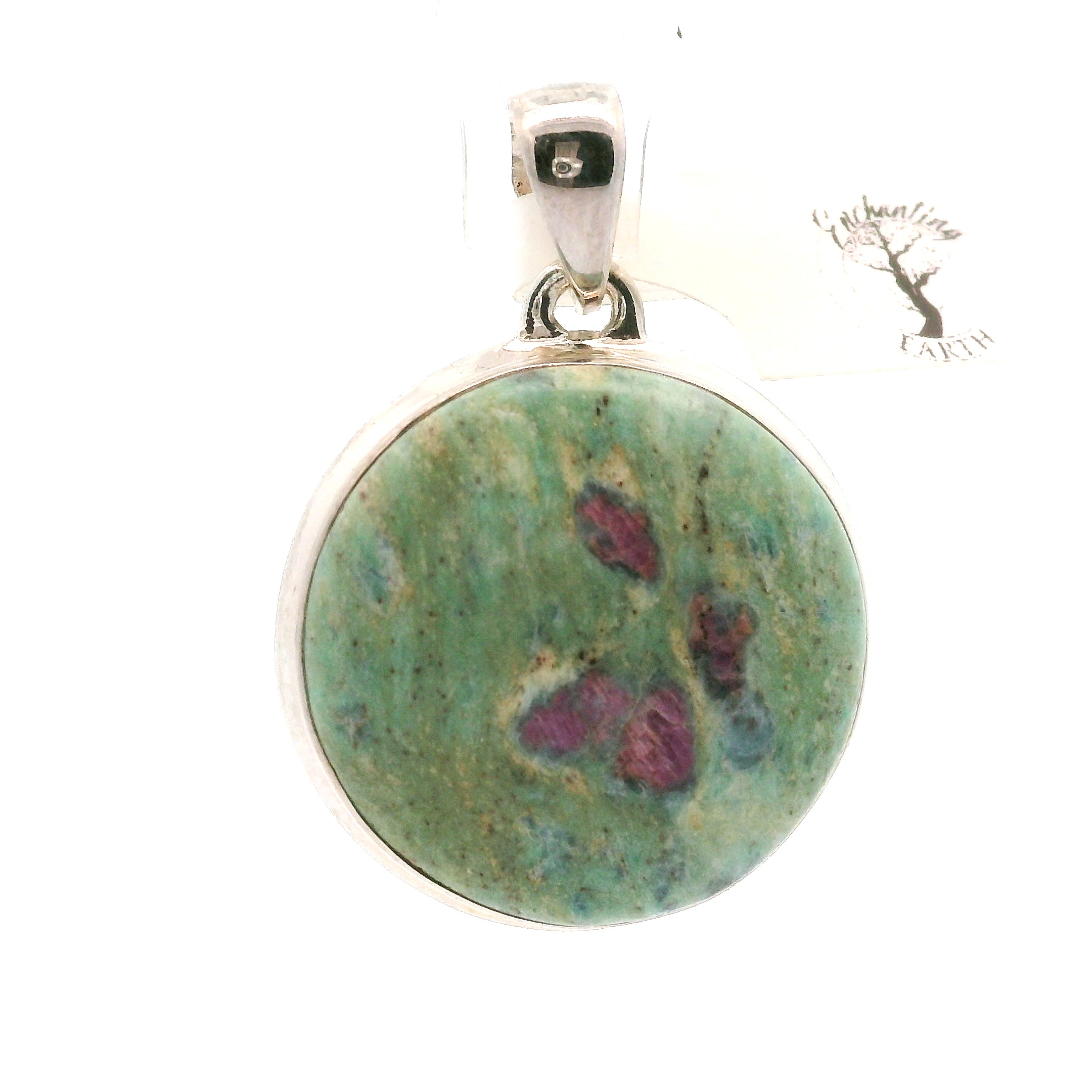 Ruby Fuchsite Pendant .925 Silver for Self-Confidence, Strength and Revitalizing Life Force Energy