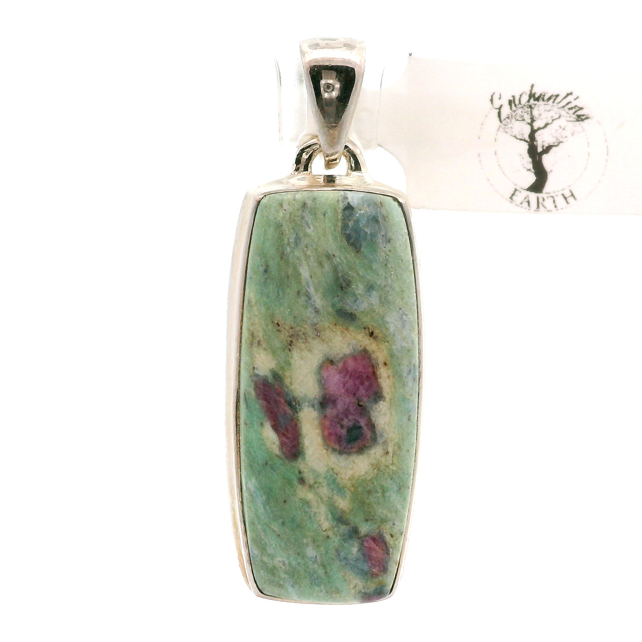 Ruby Fuchsite Pendant .925 Silver for Self-Confidence, Strength and Revitalizing Life Force Energy