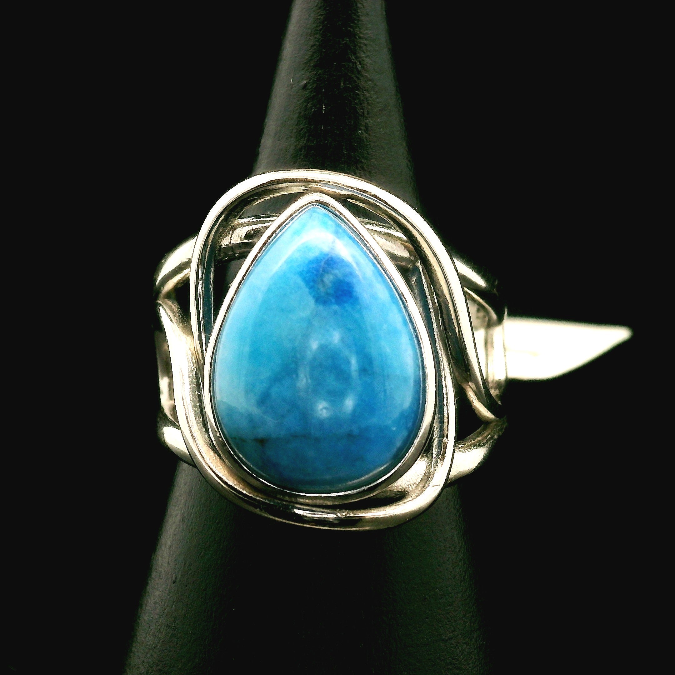 Afghanite Cuff Ring 925 Silver for Accessing the Akashic Records and Psychic Vision