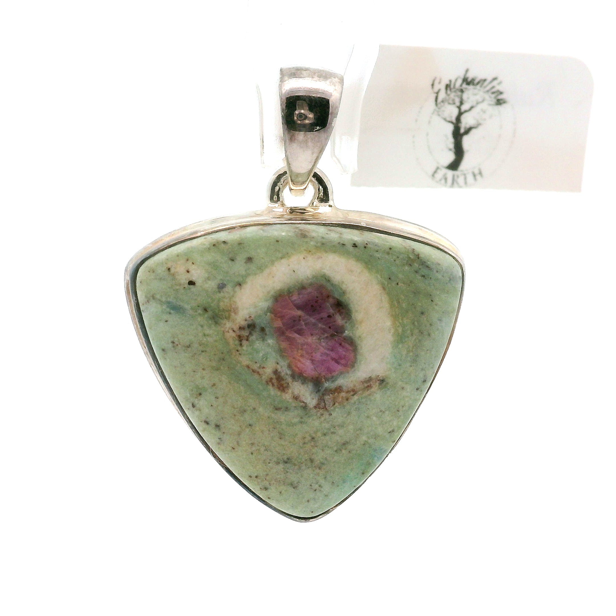 Ruby Fuchsite Pendant .925 Silver for Self-Confidence, Strength and Revitalizing Life Force Energy