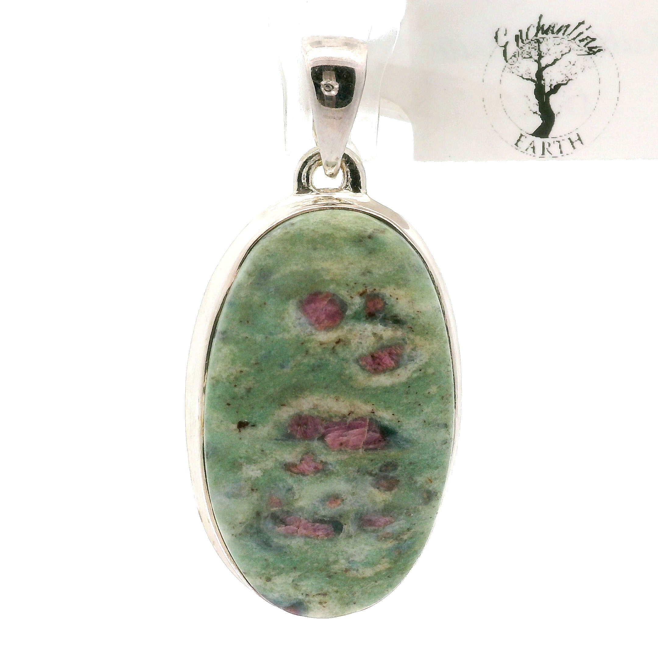 Ruby Fuchsite Pendant .925 Silver for Self-Confidence, Strength and Revitalizing Life Force Energy