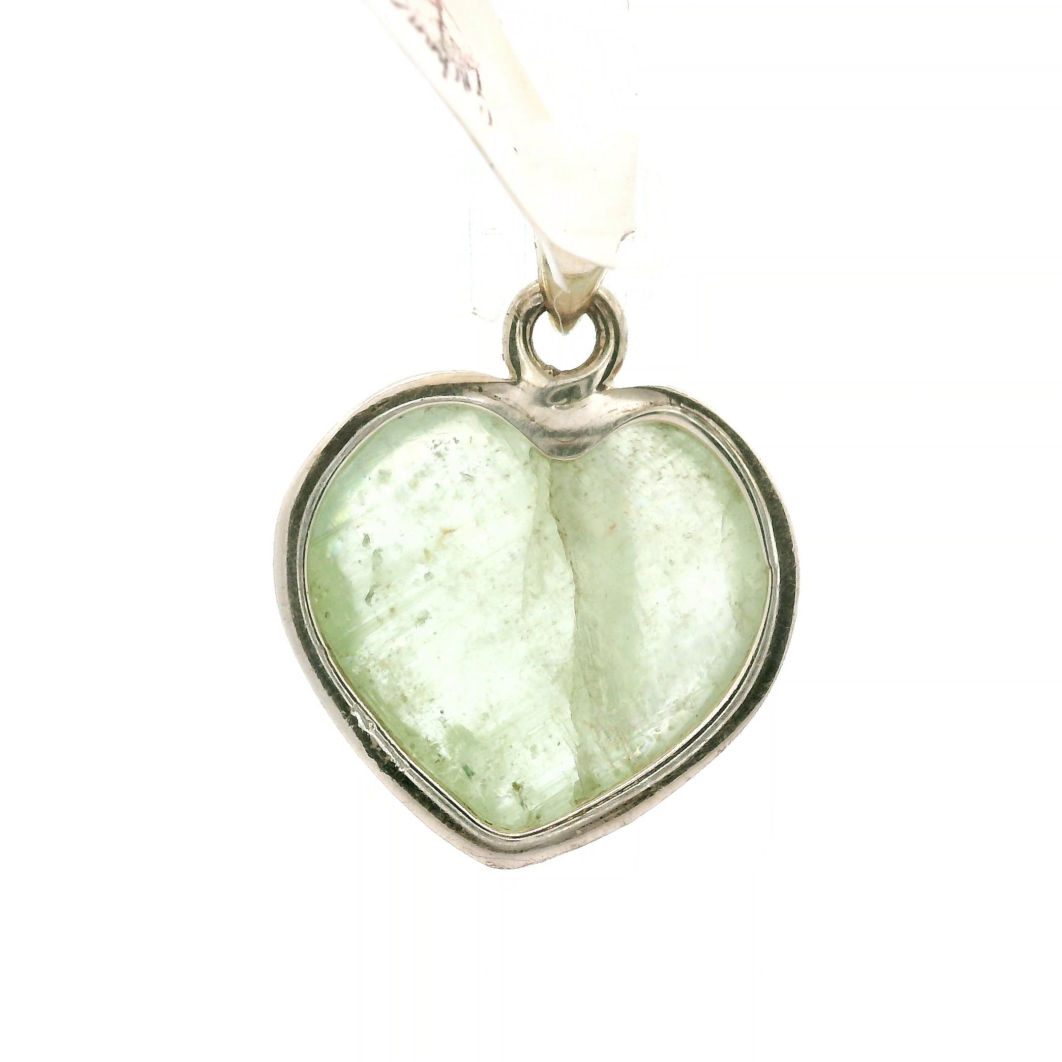 Green Kyanite Pendant .925 Silver for Alignment, Balance and Meditation