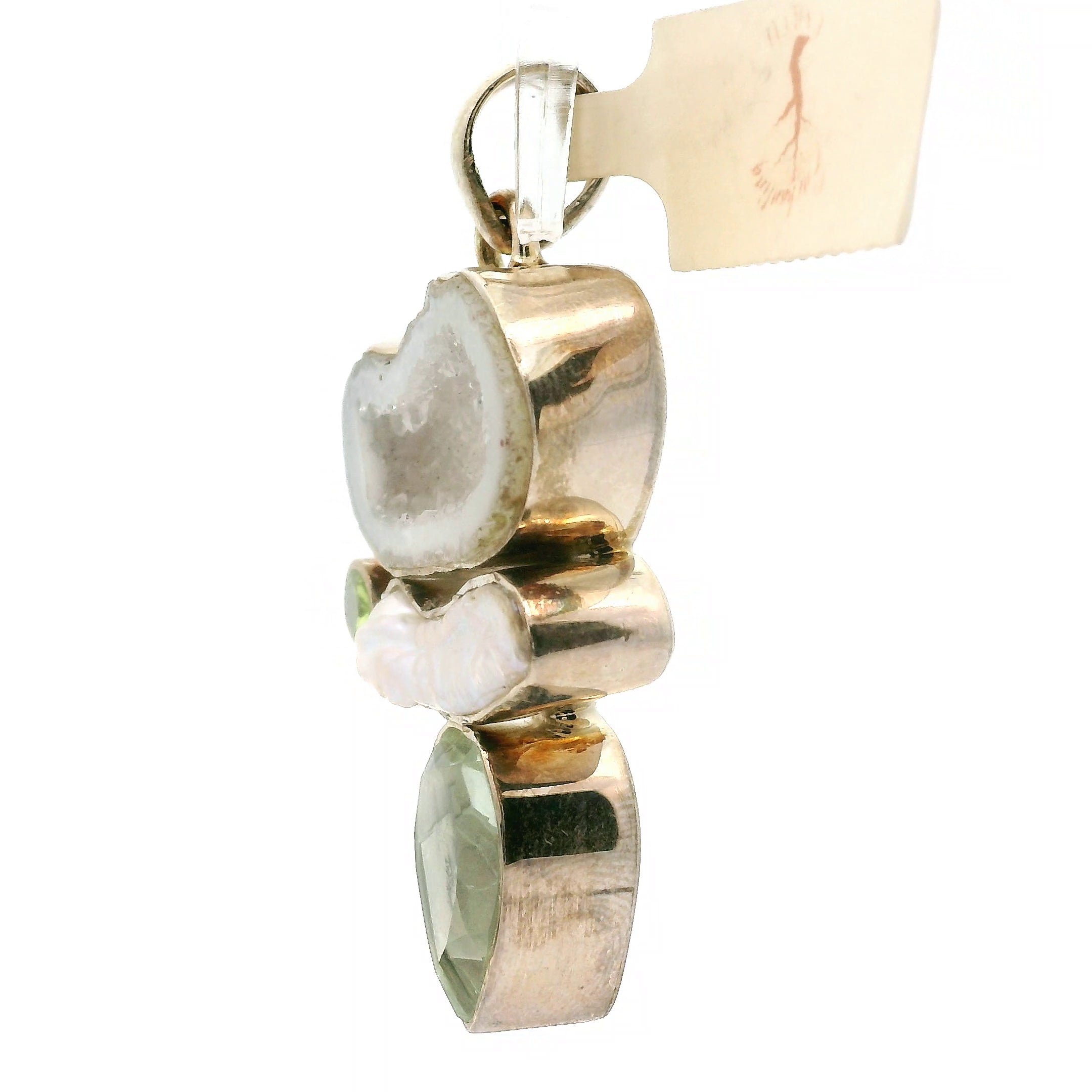 Pearl Multi-Stone Pendant .925 Silver for Embracing your Feminine Power, Memory and Peace of Mind