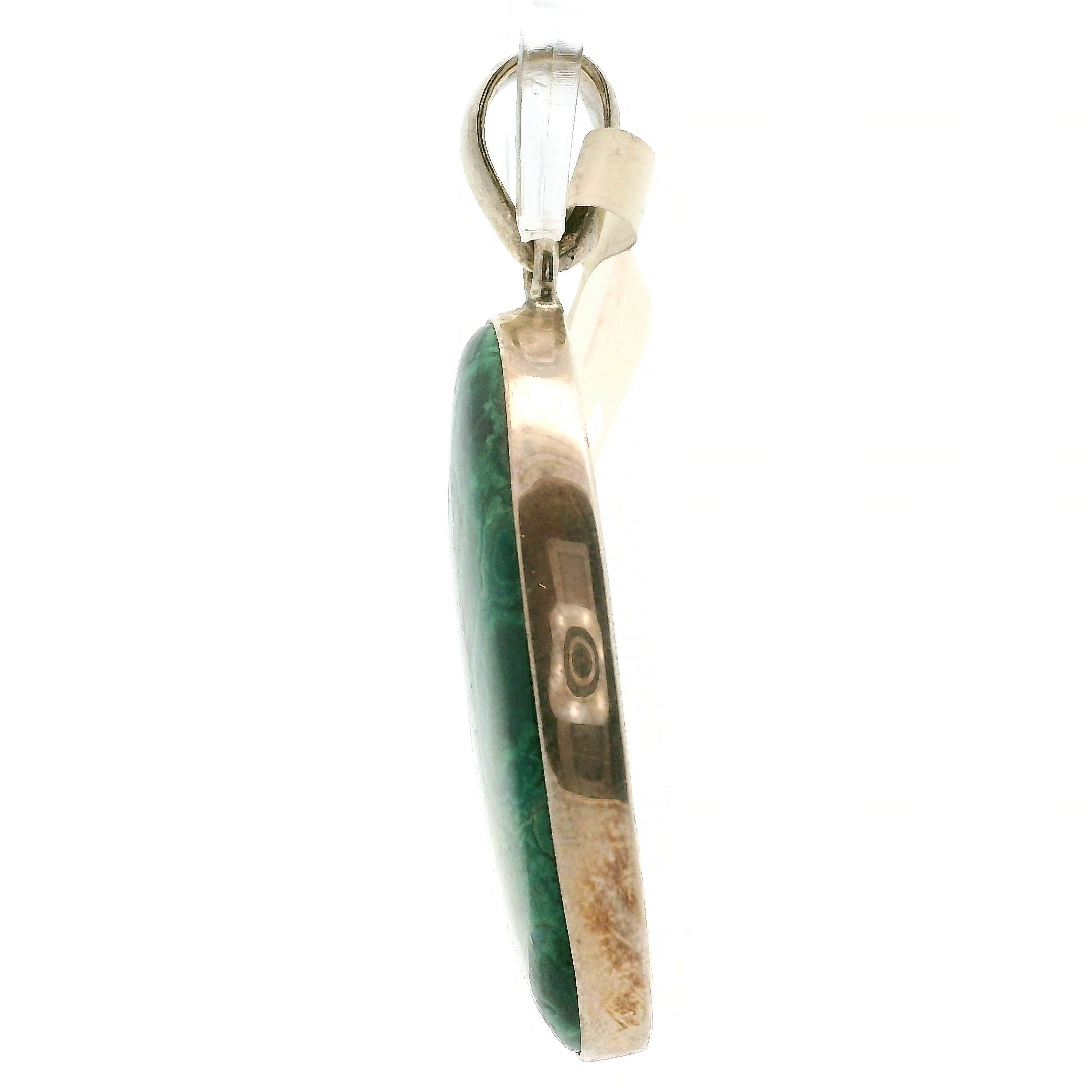 Chrysocolla and Malachite Pendant .925 Silver for Abundance, Protection and Transformation