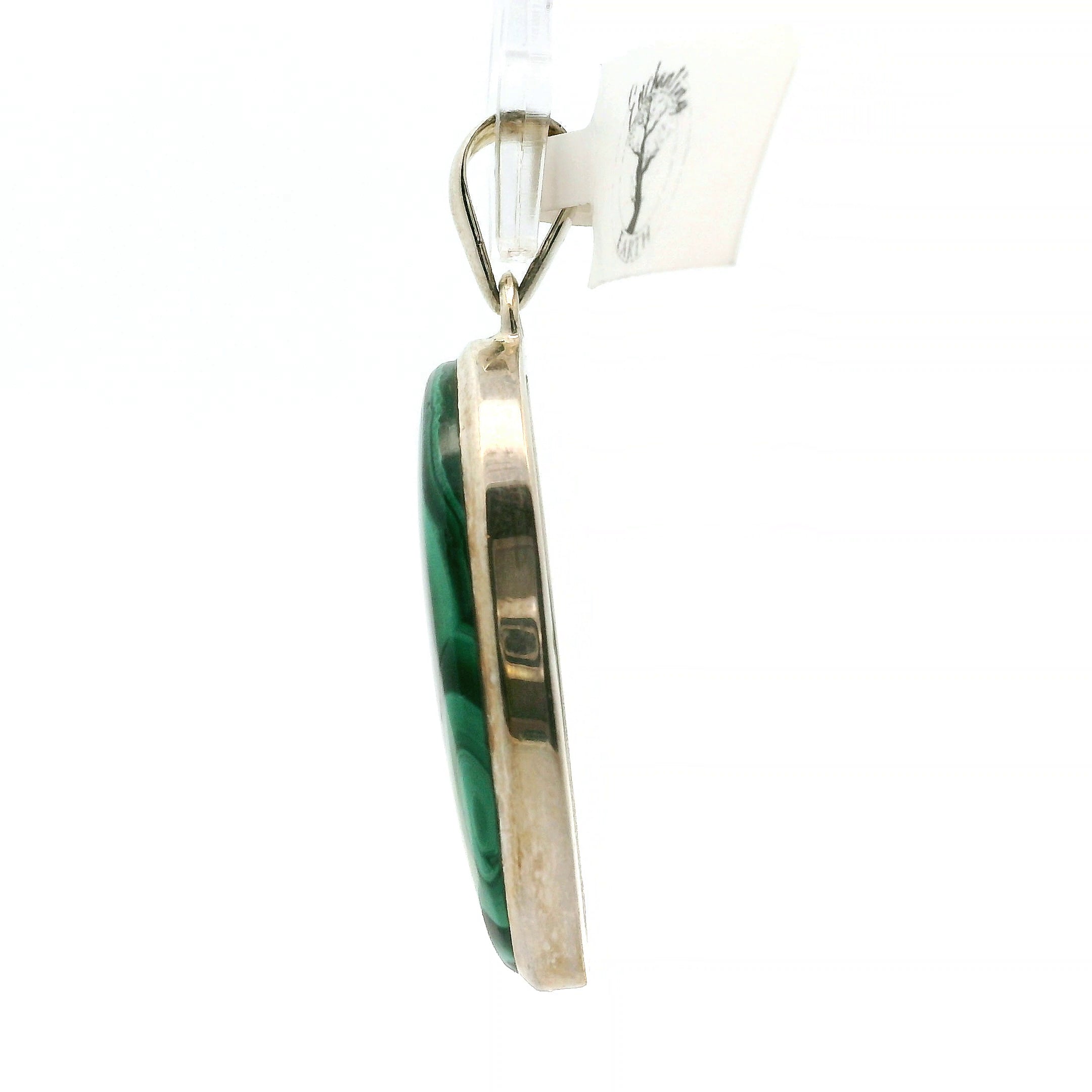 Malachite Pendant .925 Silver for Abundance, Luck and Transformation