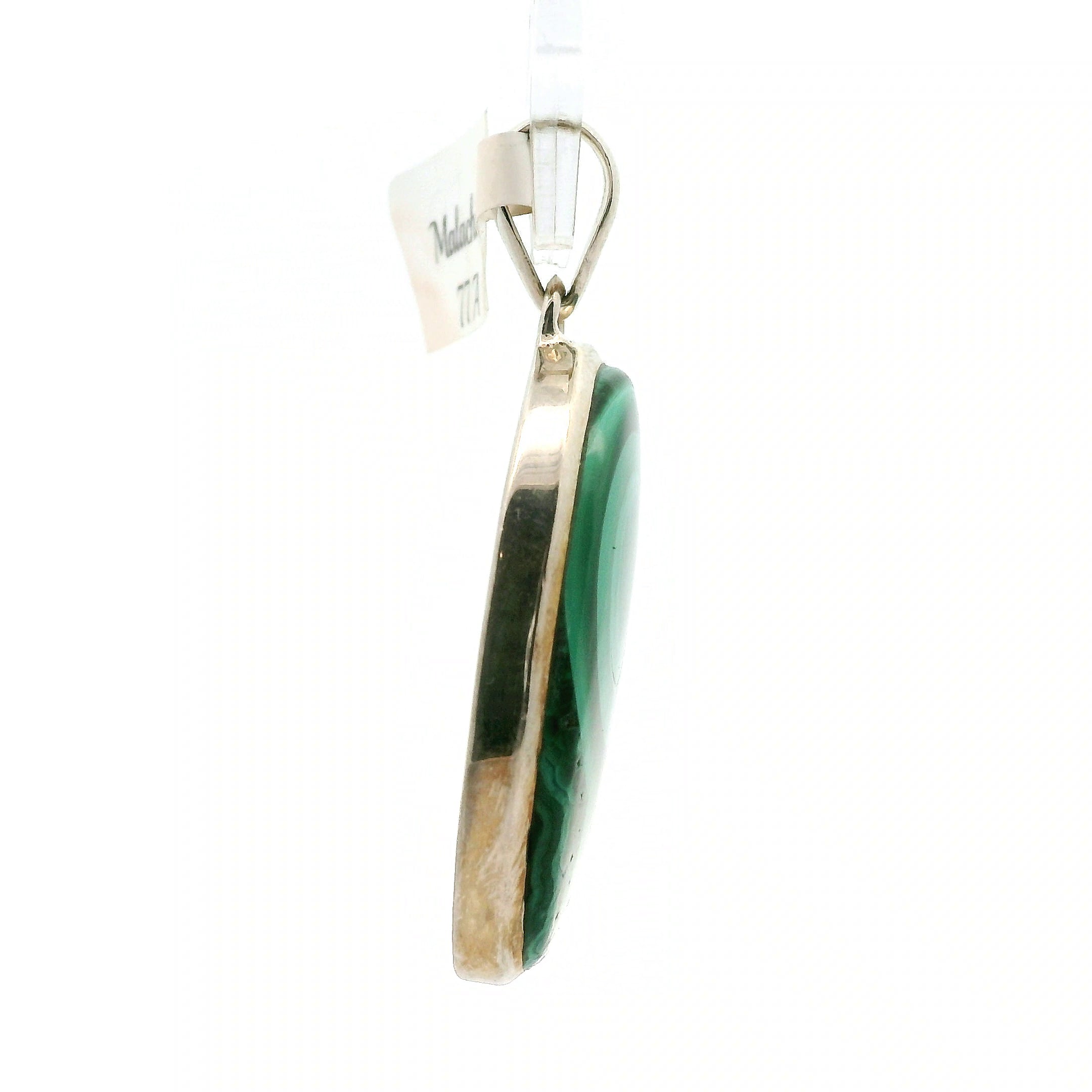 Malachite Pendant .925 Silver for Abundance, Luck and Transformation