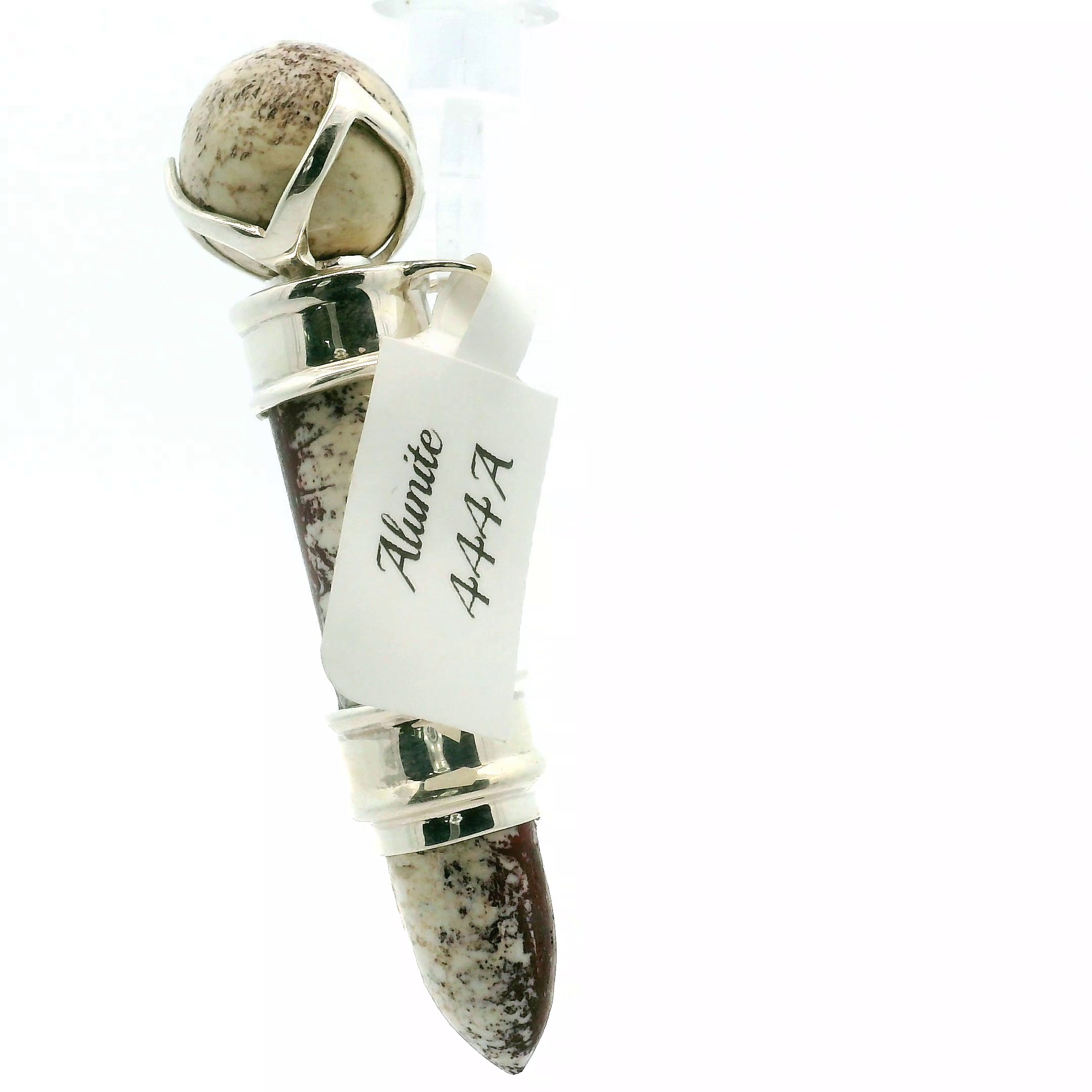 Angel Wing Alunite Wandlet .925 Silver for Energetic Balance and Purification