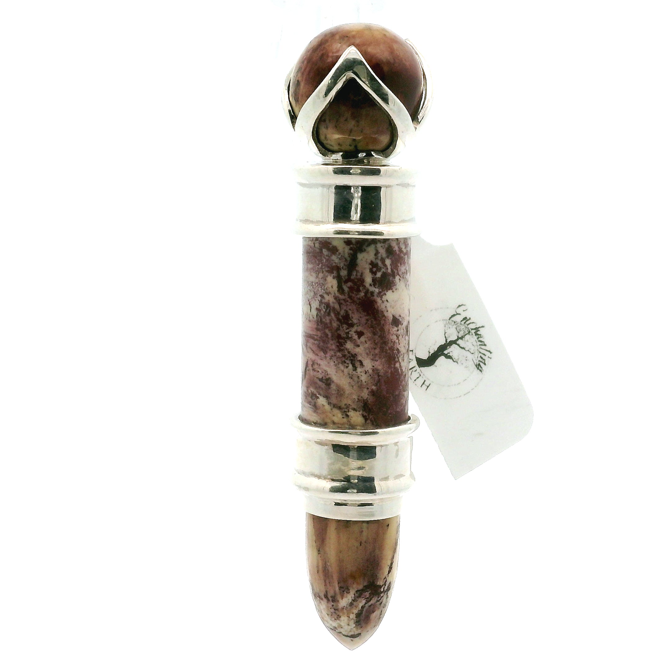 Angel Wing Alunite Wandlet .925 Silver for Energetic Balance and Purification