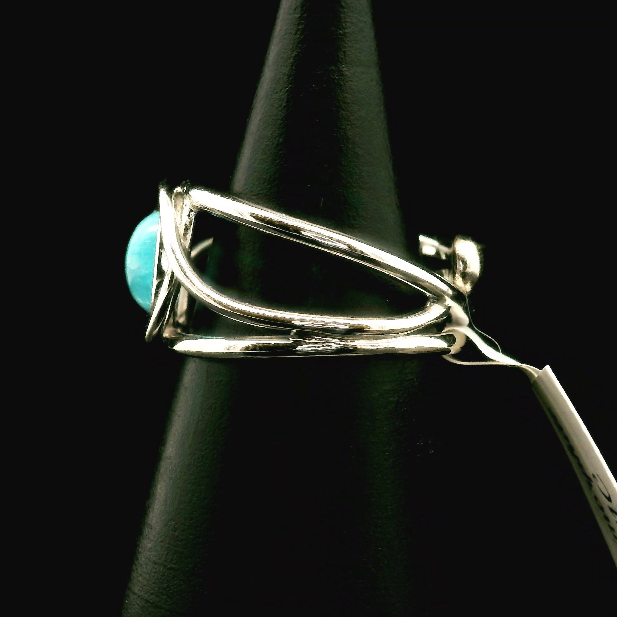 Hemimorphite Midi Cuff Ring 925 Silver for Enhanced Healing, Protection Against Malicious Intentions & Well-being