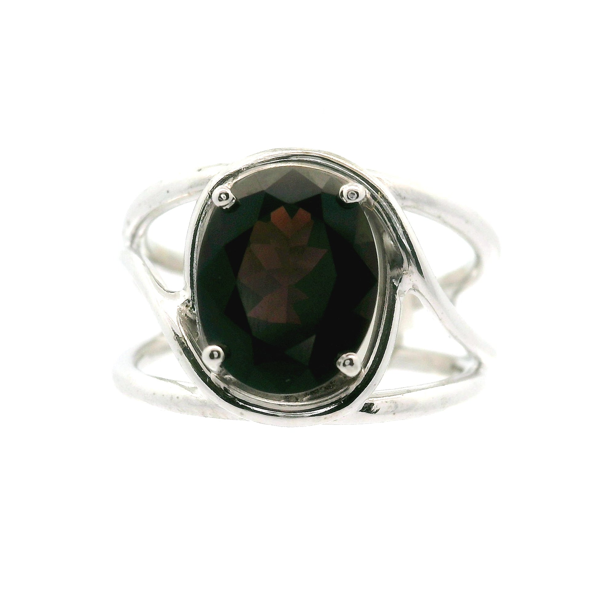 Red Amethyst Midi Cuff Ring .925 Silver for Empowerment