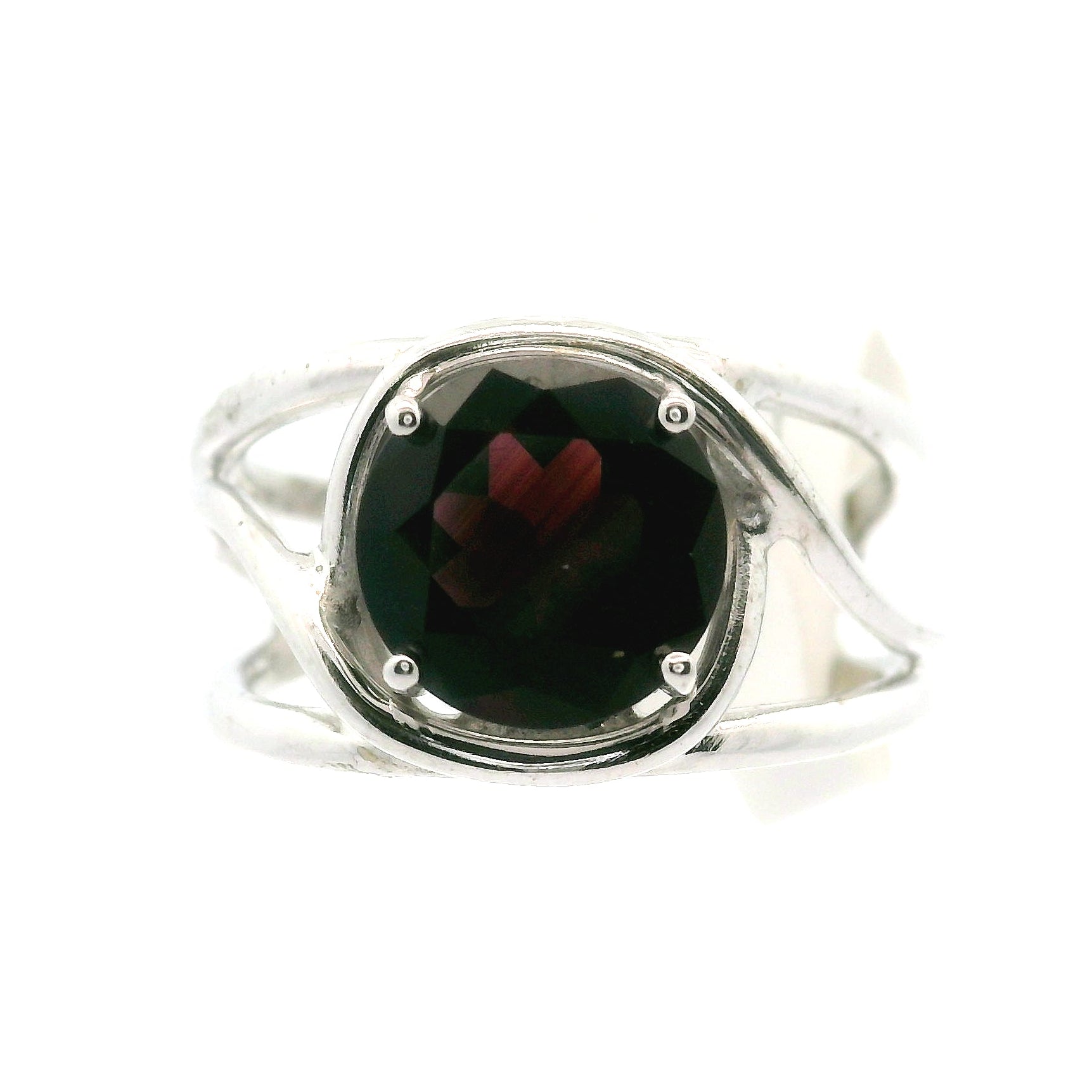 Red Amethyst Midi Cuff Ring .925 Silver for Empowerment