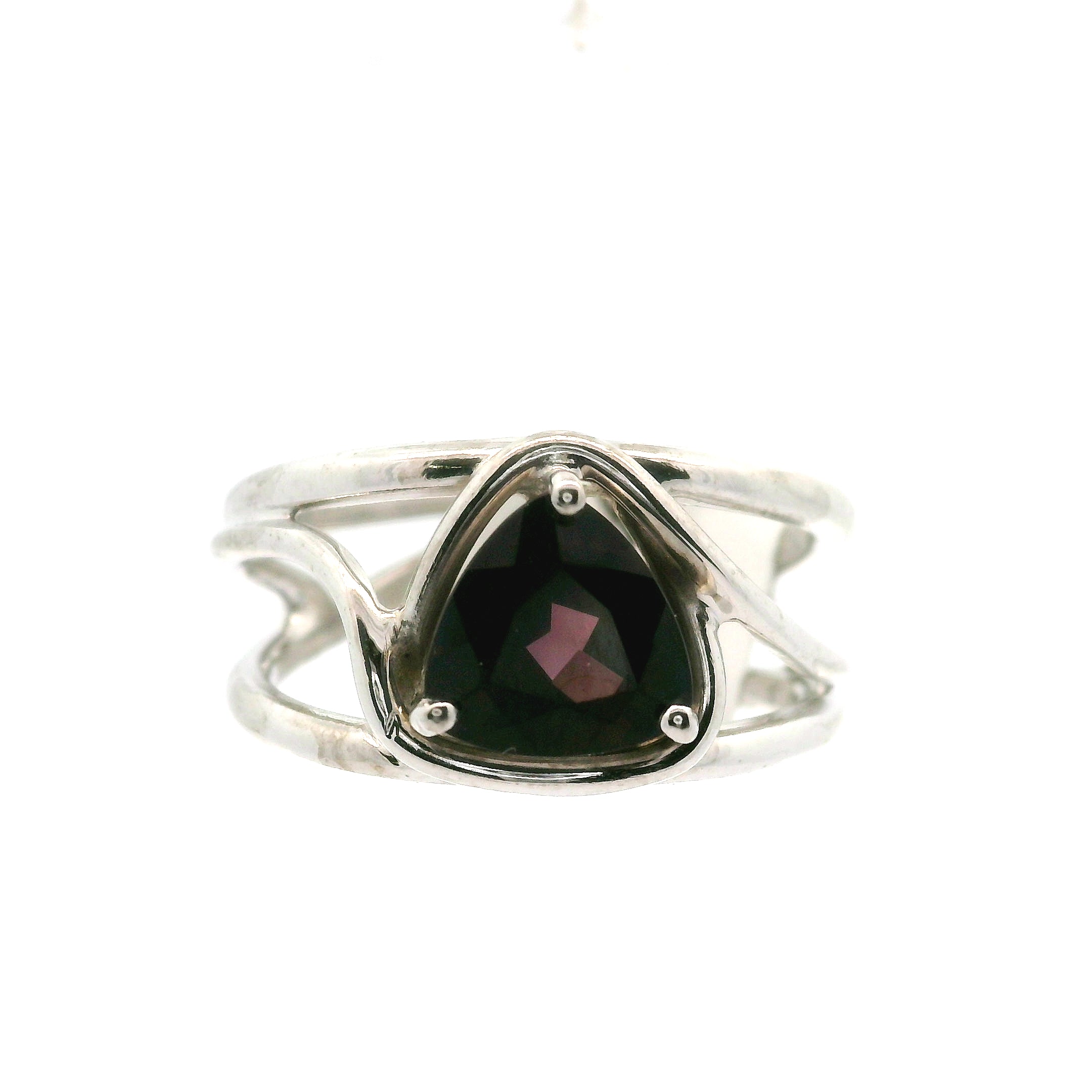 Red Amethyst Midi Cuff Ring .925 Silver for Empowerment
