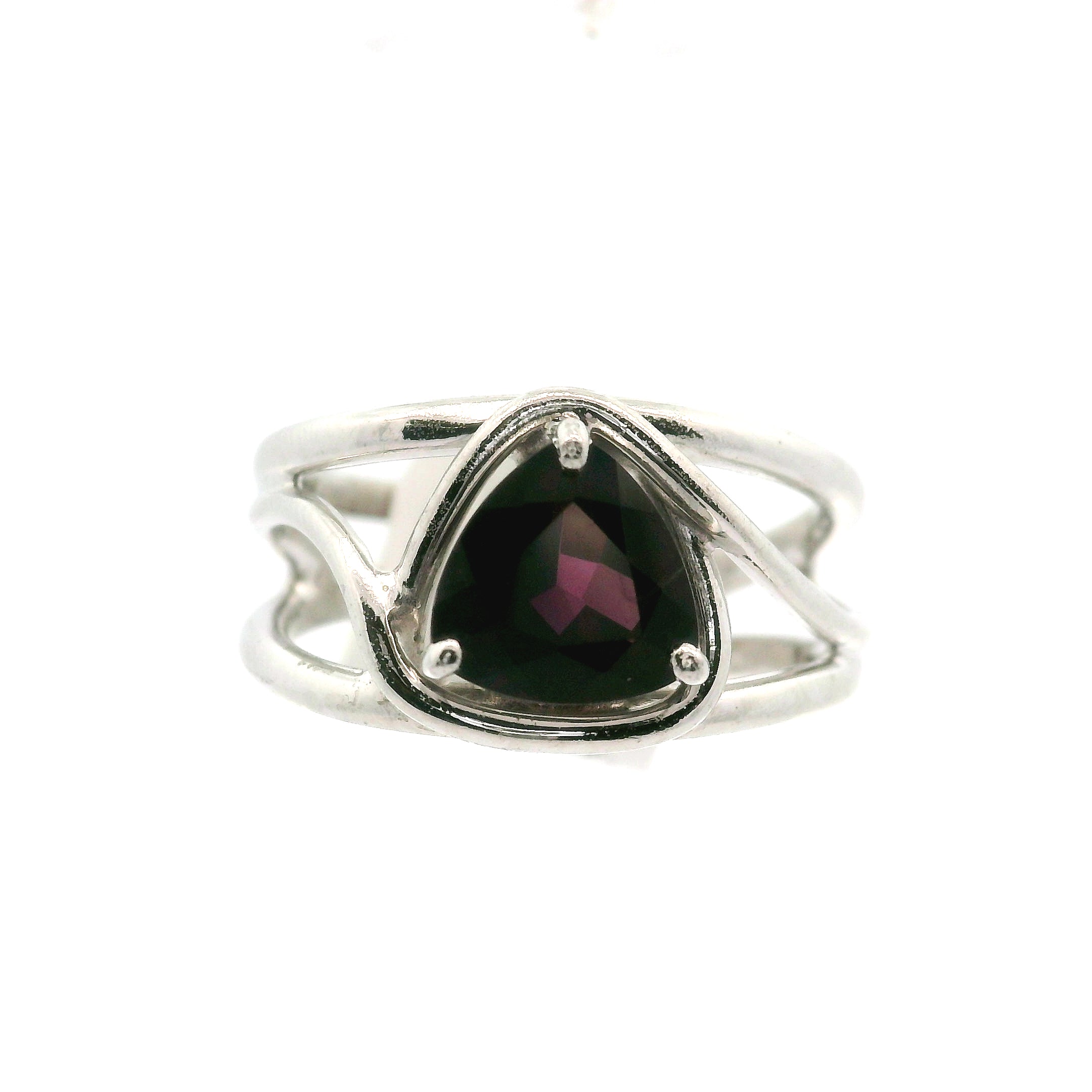 Red Amethyst Midi Cuff Ring .925 Silver for Empowerment