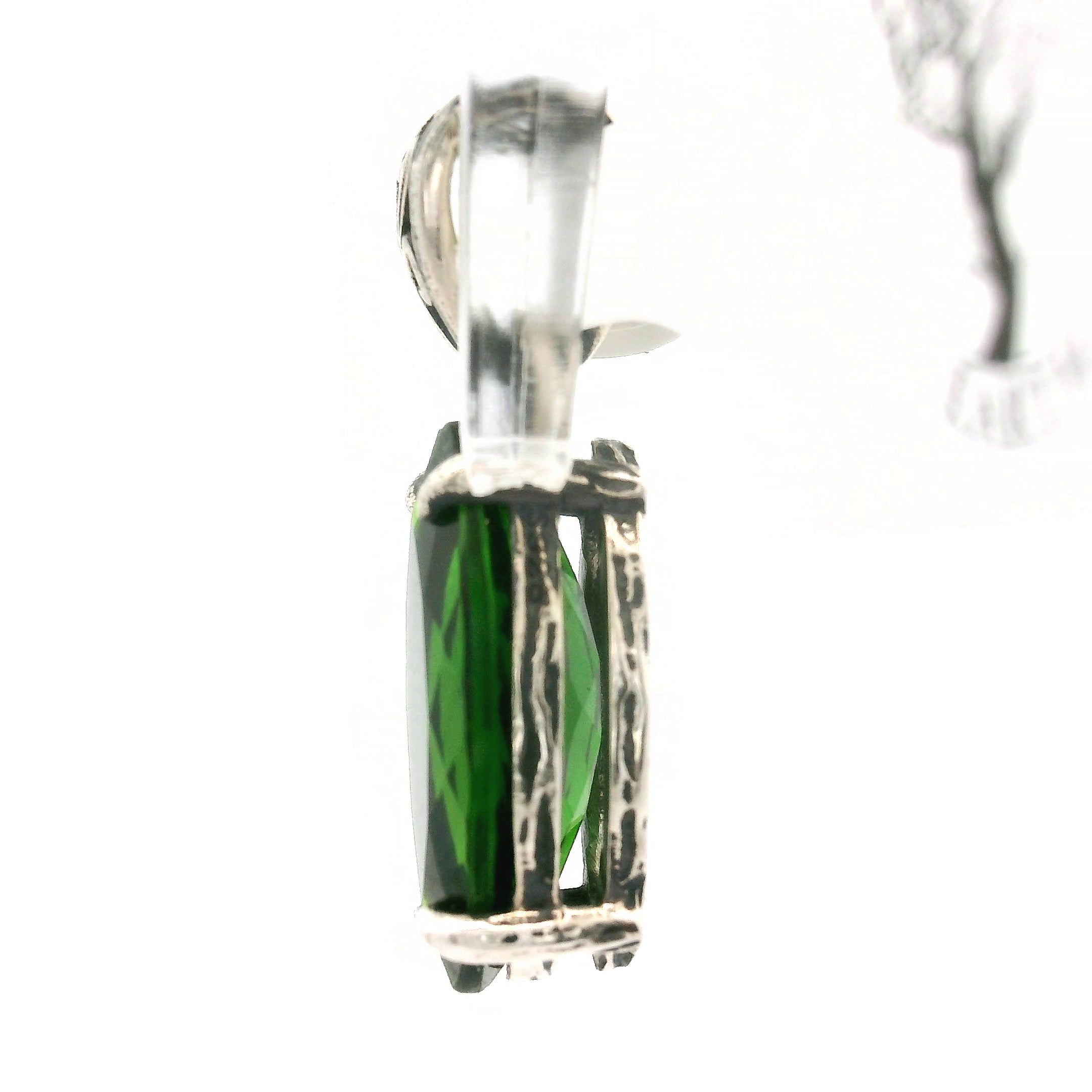 Chrome Diopside Bad Witch Pendant .925 Silver for Embracing Love, Healing and Balance