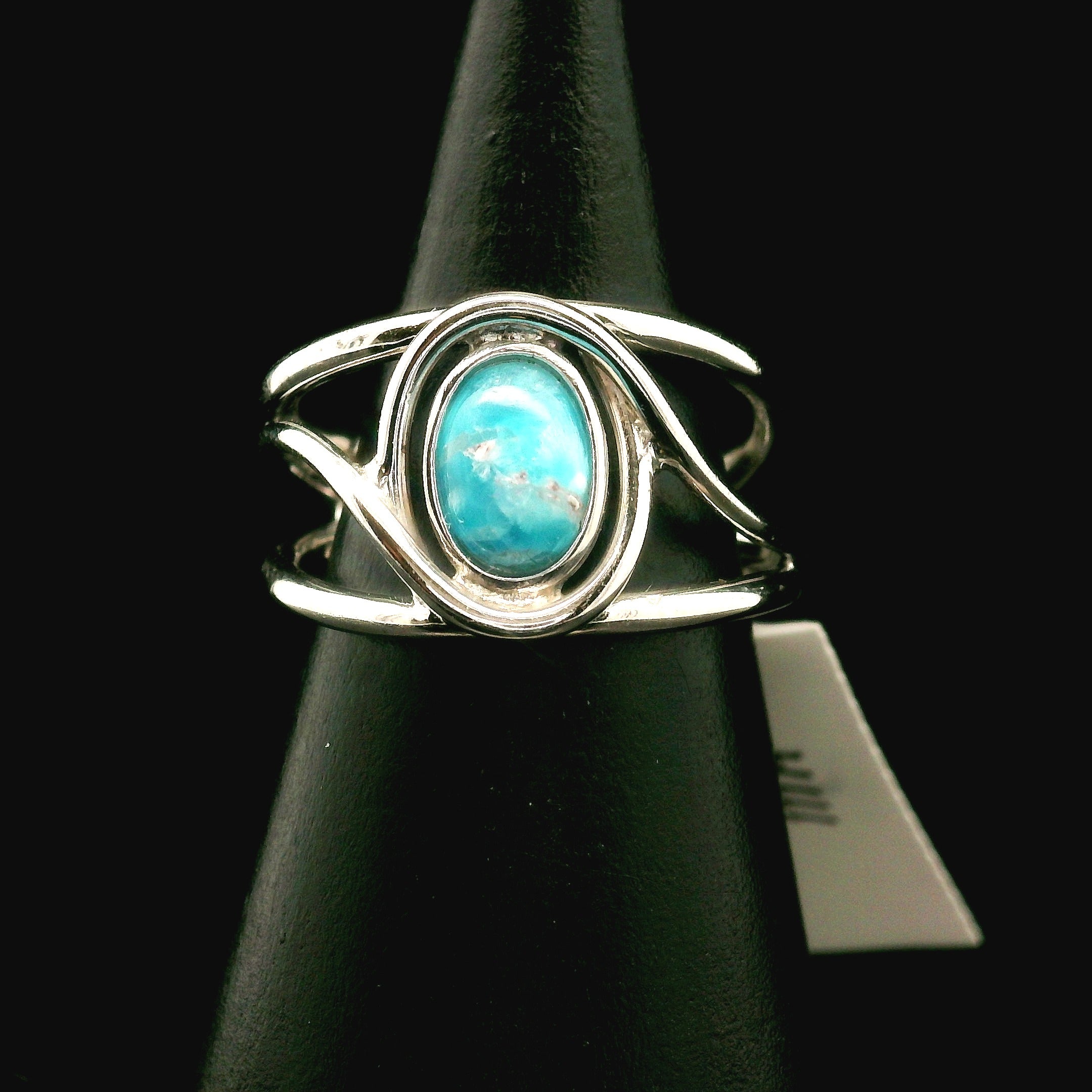 Hemimorphite Midi Cuff Ring 925 Silver for Enhanced Healing, Protection Against Malicious Intentions & Well-being