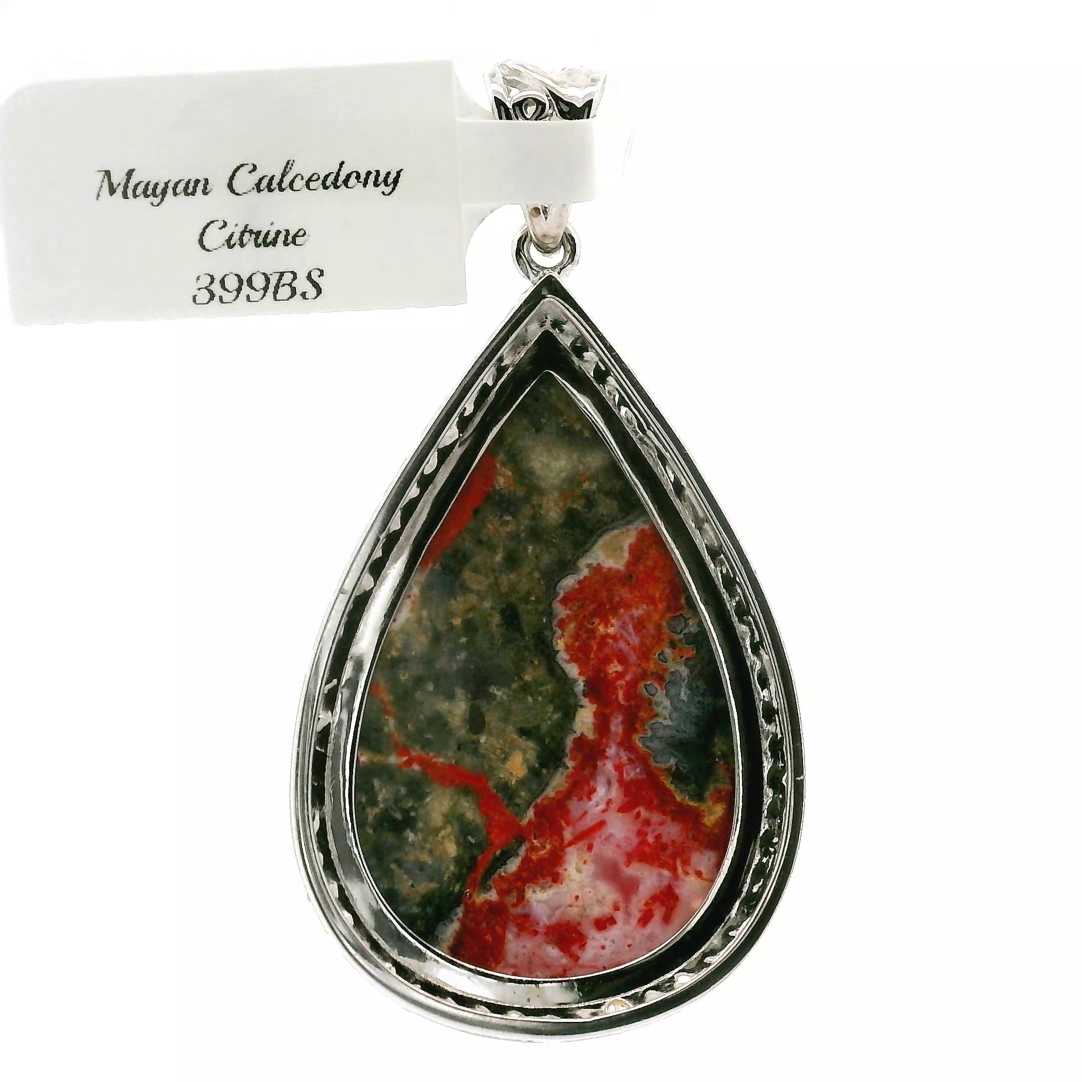 Magma Chalcedony with Citrine Pavé Pendant .925 Silver for Promoting Creativity and Personal Power