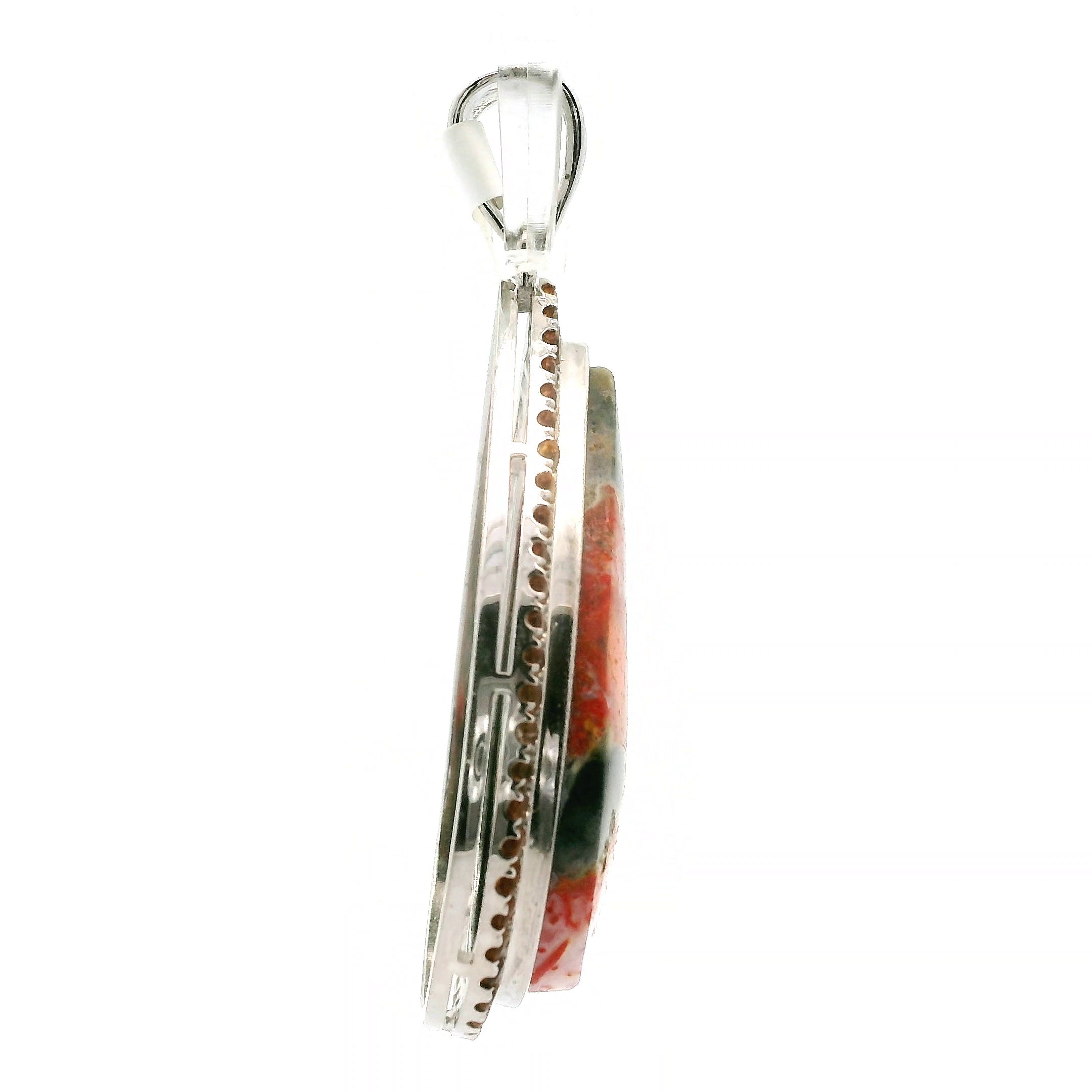 Magma Chalcedony with Citrine Pavé Pendant .925 Silver for Promoting Creativity and Personal Power