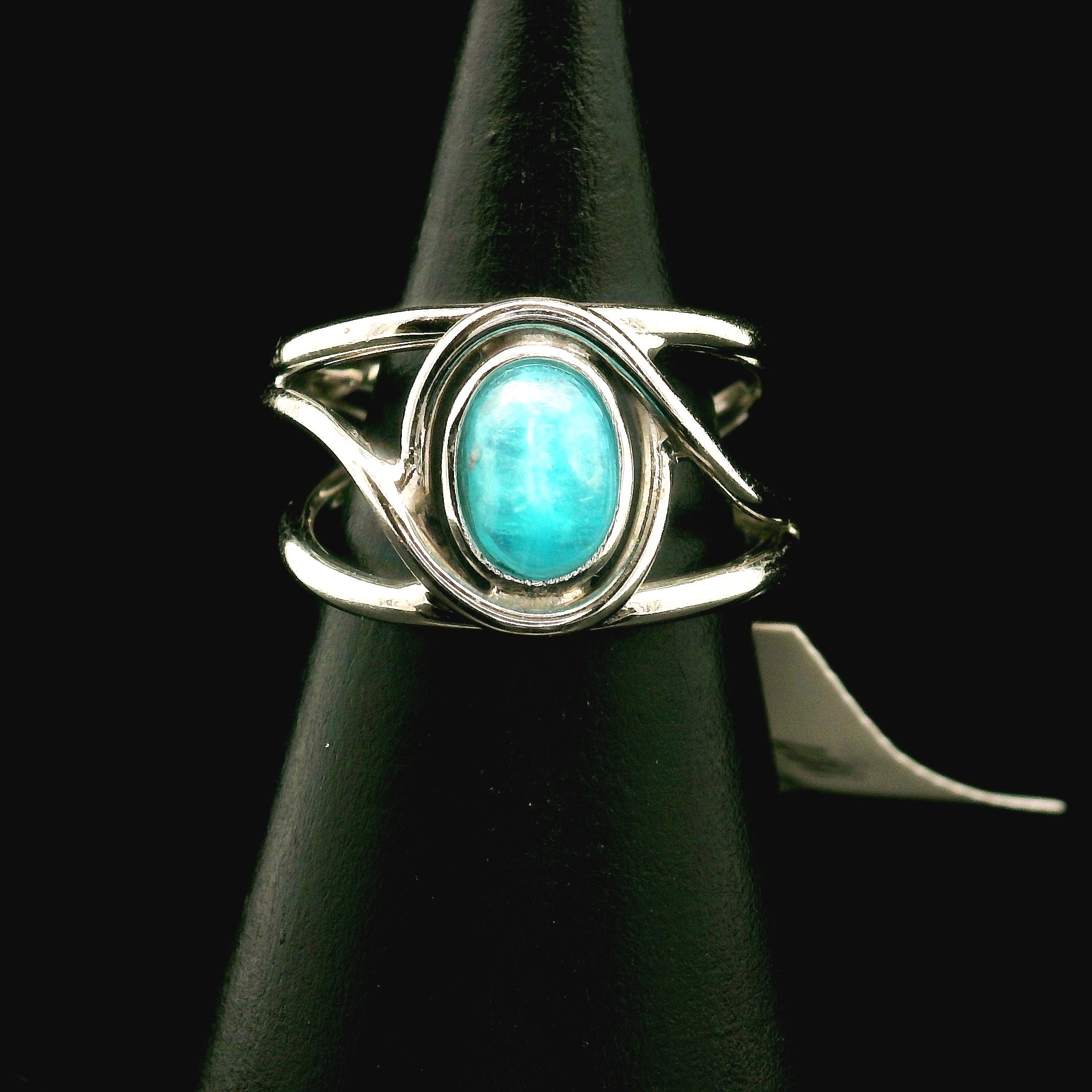 Hemimorphite Midi Cuff Ring 925 Silver for Enhanced Healing, Protection Against Malicious Intentions & Well-being