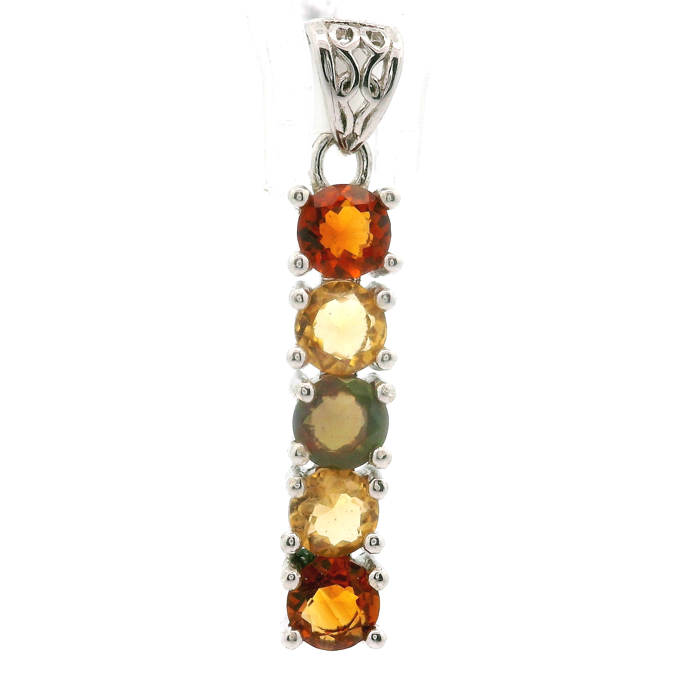 Multi-stone Stacker Pendant .925 Silver for Healing, Intention Setting and Manifesting your Desires