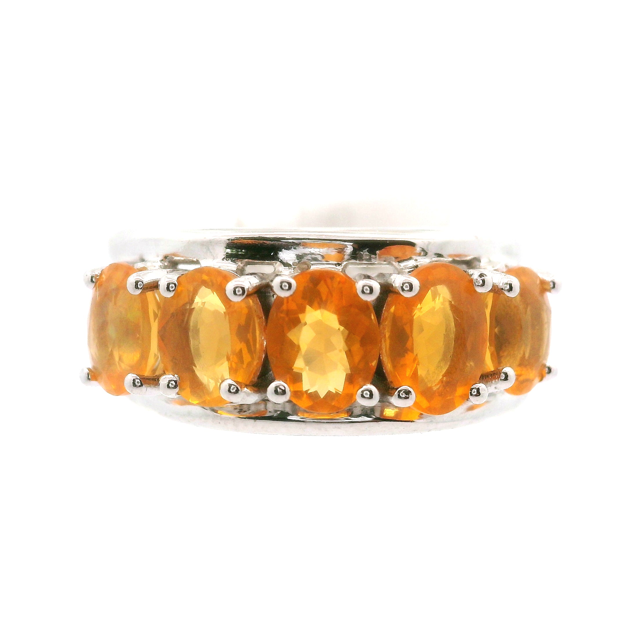 Multi Stone Oval Cut Stacker Cuff Ring .925 Silver for Healing, Intention Setting and Manifesting your Desires