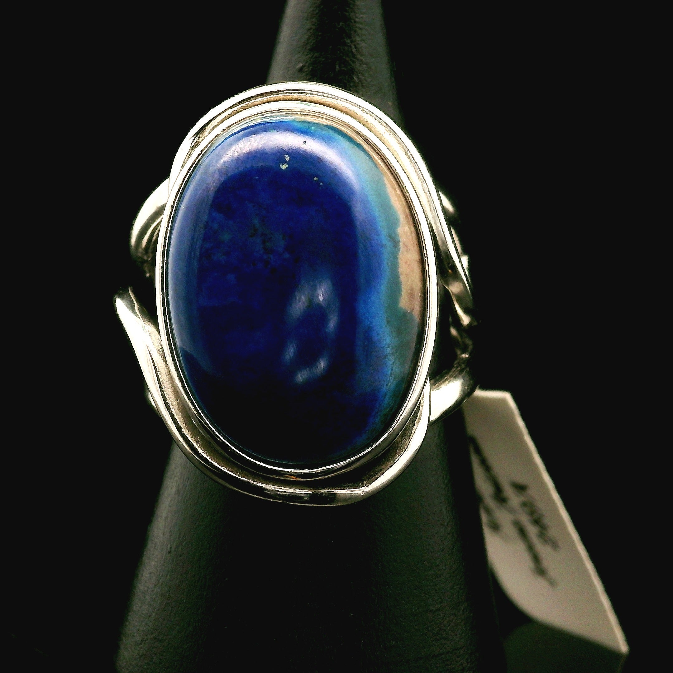 Azurite with Malachite Cuff Ring .925 Silver for Embracing Divine Feminine Power and Healing