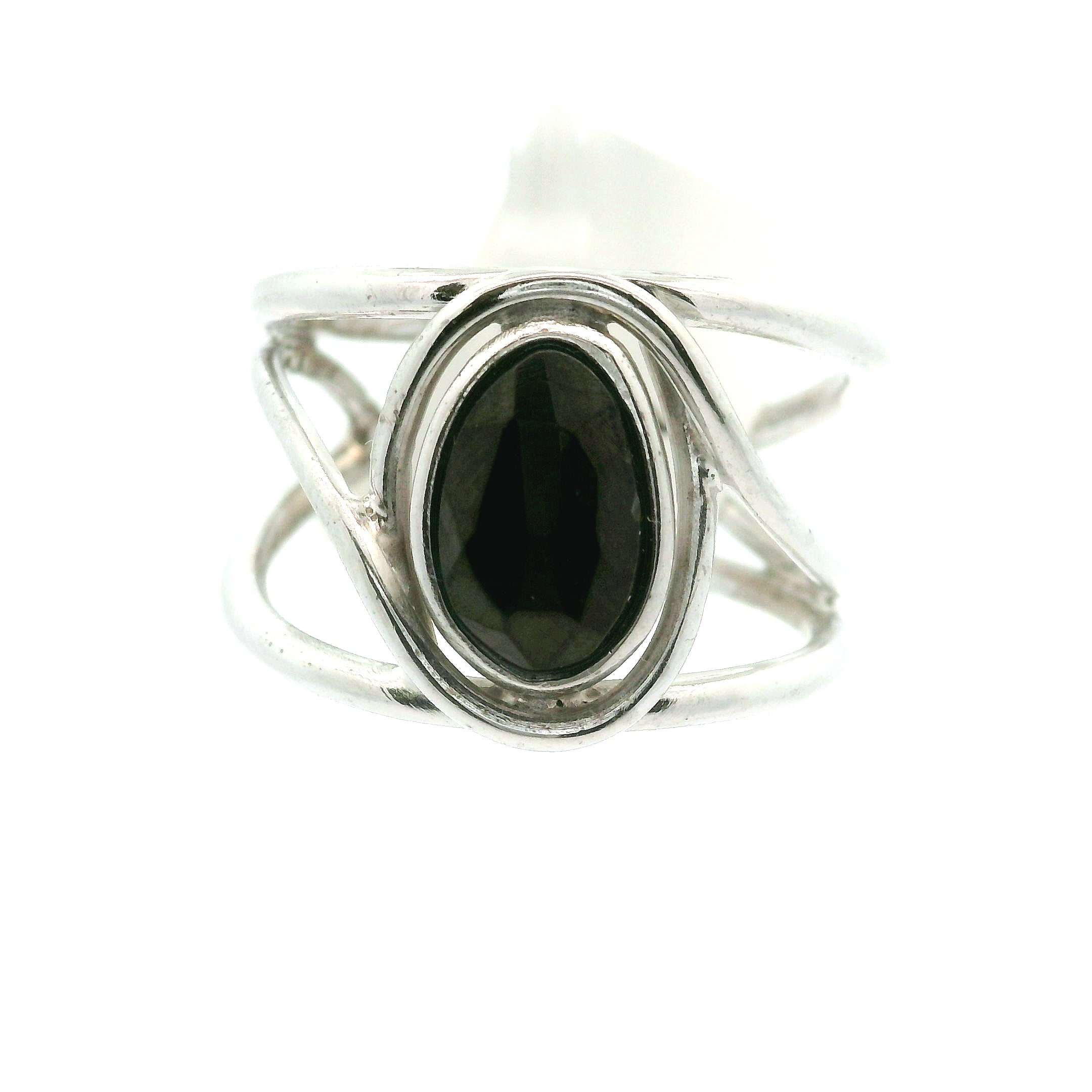 Nuummite Cuff Ring .925 Silver for Awareness, Communication and Meditation