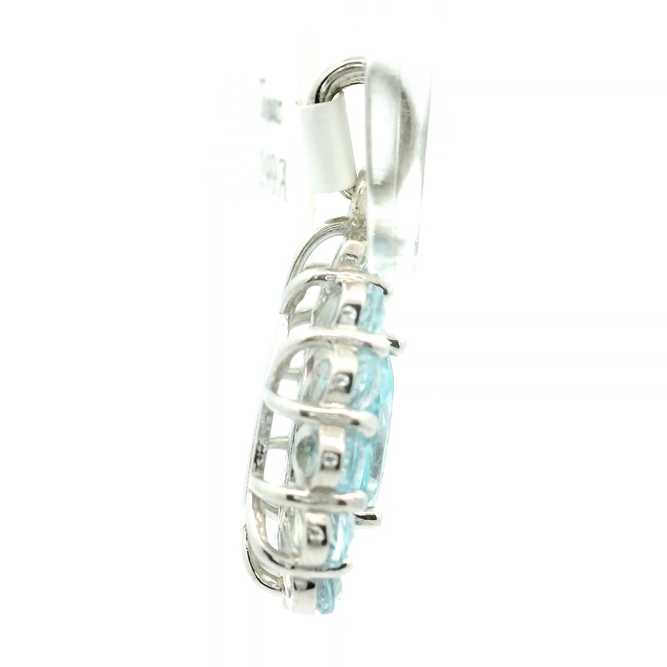 Blue Topaz Pave Pendant .925 Silver for Higher Awareness, Peaceful and Clear Communication
