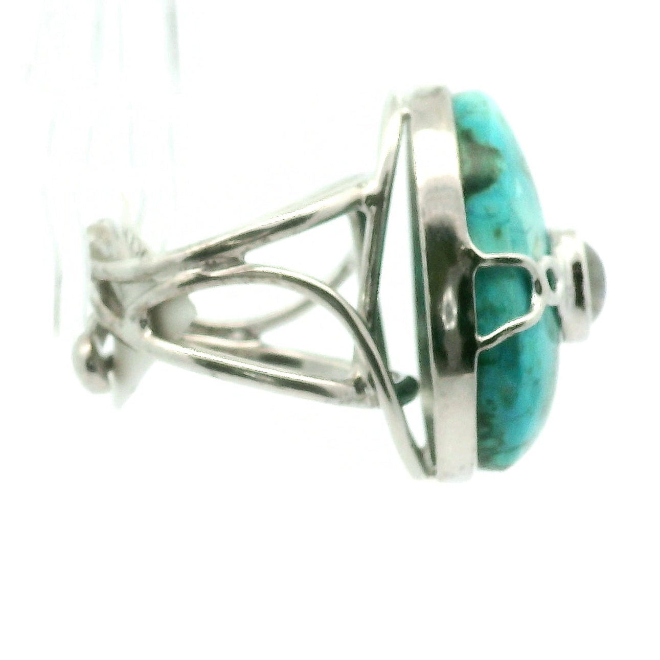 Malachola With Moonstone Ring .925 Silver for Encouraging Surrender to the Divine Will