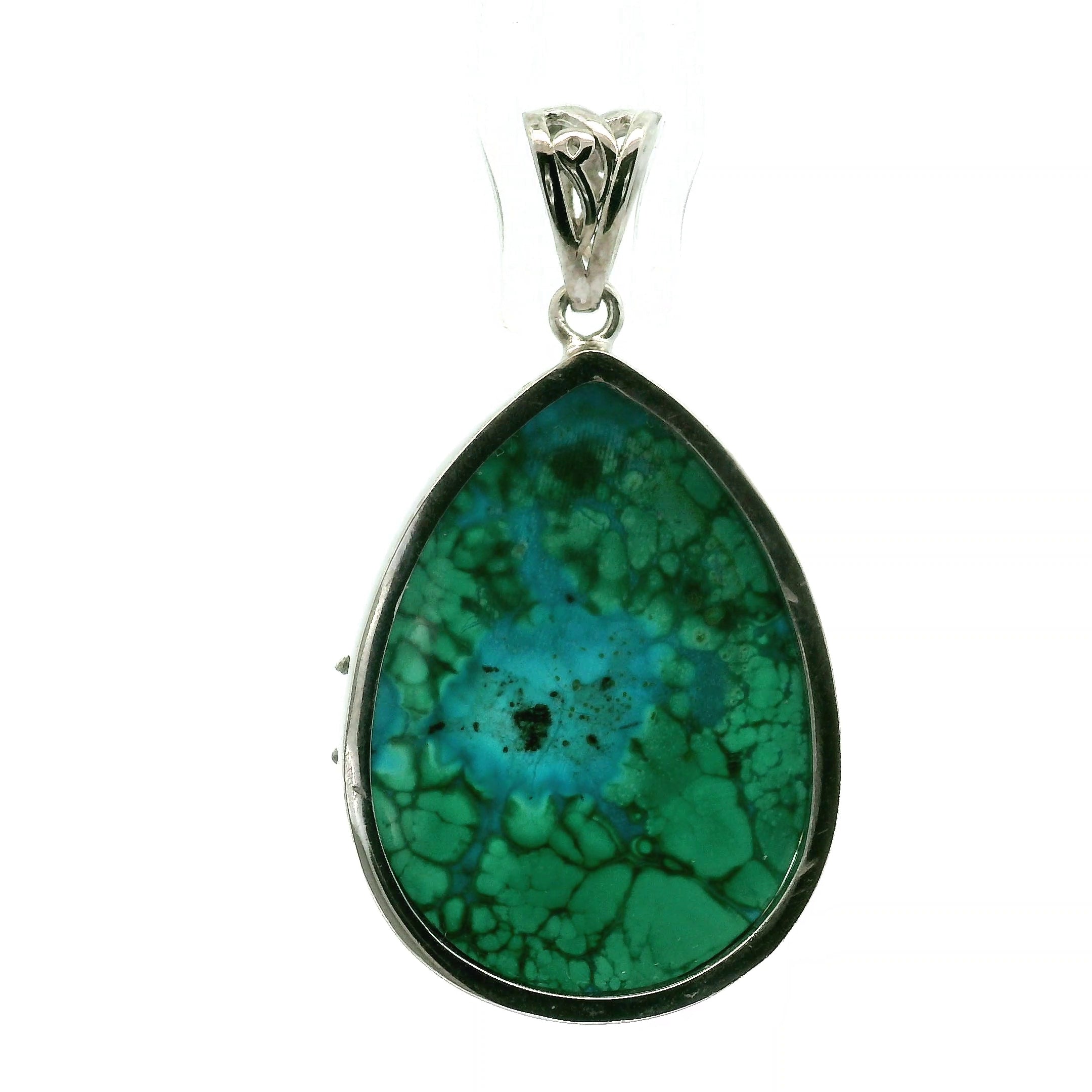 Malachola With Moonstone Pendant .925 Silver for Encouraging Surrender to the Divine Will