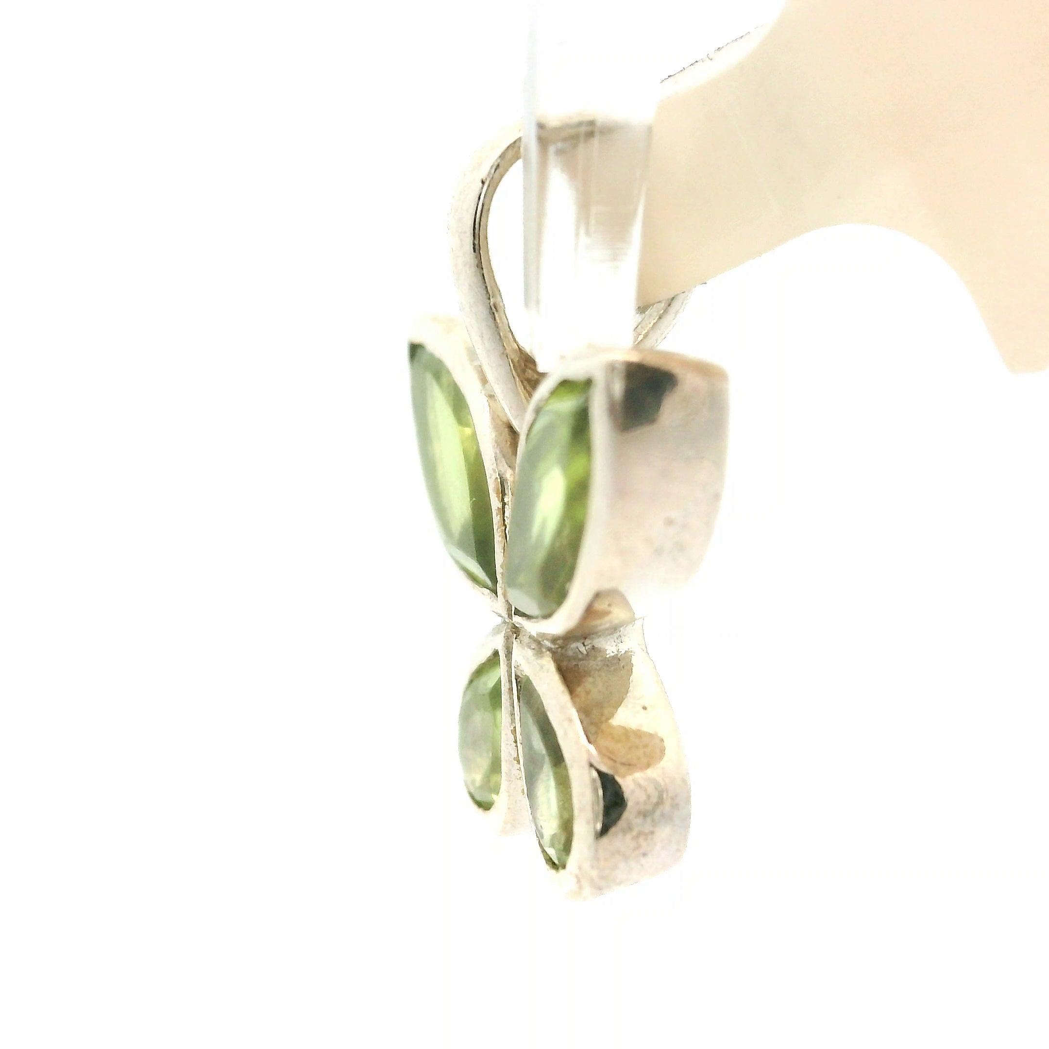 Peridot Butterfly Pendant .925 Silver for Good Luck and Prosperity