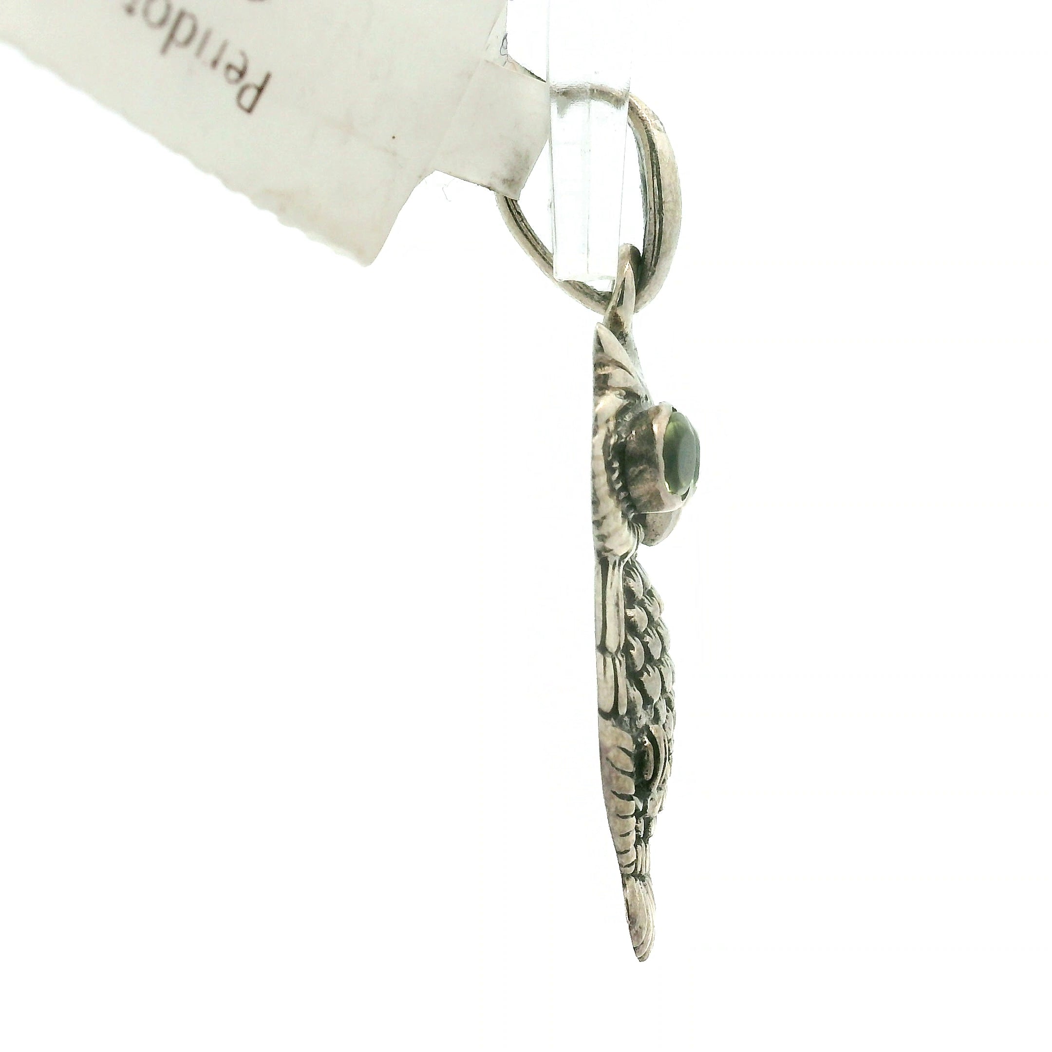 Peridot Owl Pendant .925 Silver for Good Luck and Prosperity