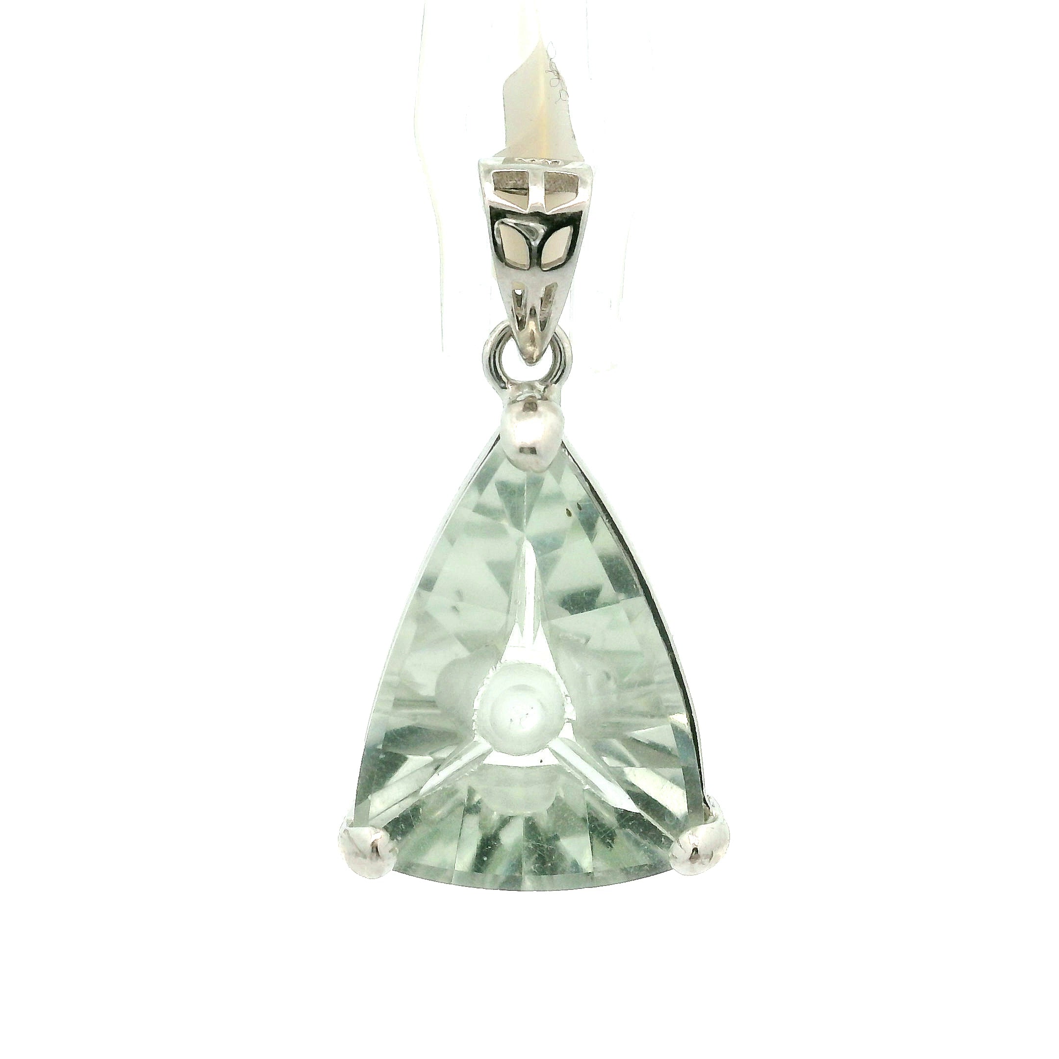 Praisolite Trillion Pendant .925 Silver for Love, Prosperity, and Success