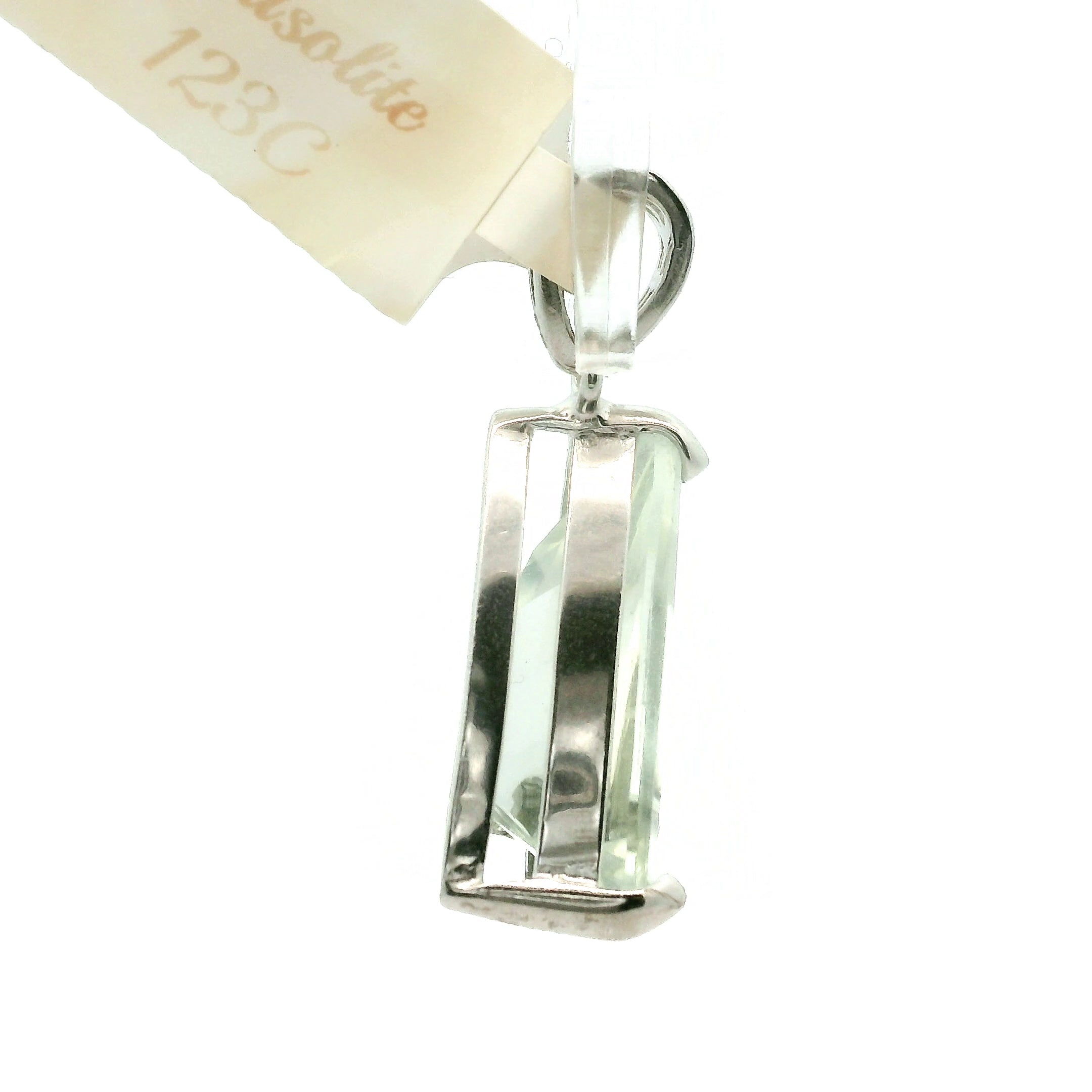 Praisolite Trillion Pendant .925 Silver for Love, Prosperity, and Success