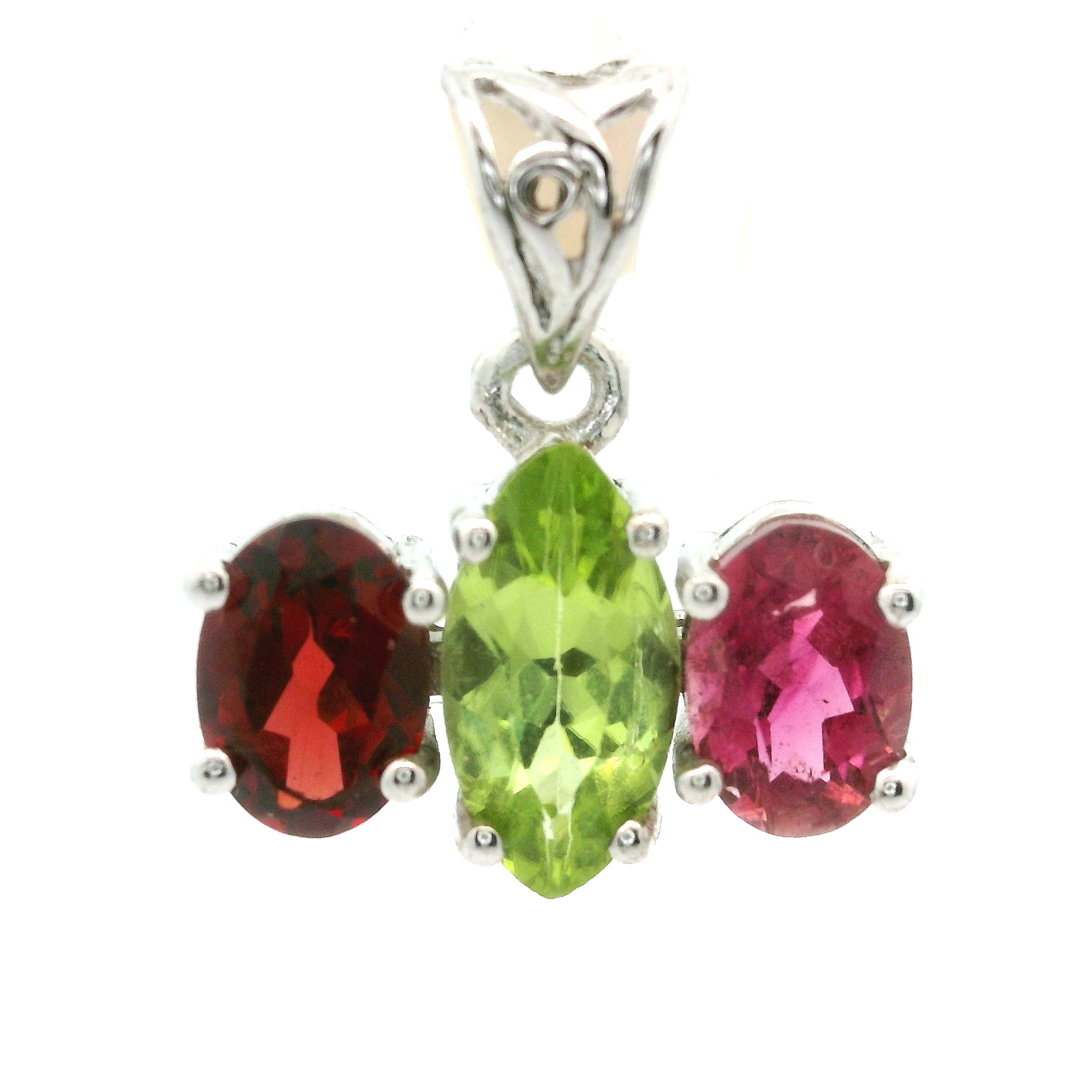 Triple Stone Enchanting Crown Pendant .925 Silver for Embracing your Power