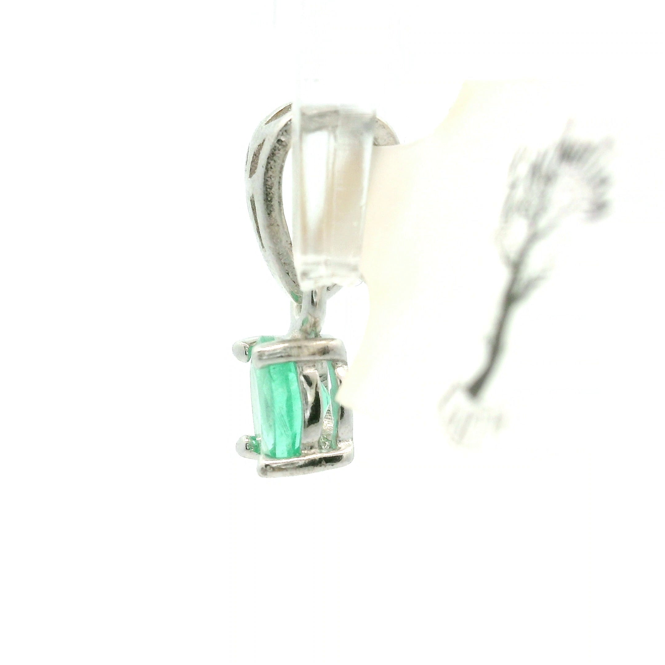 Emerald Mini Pendant .925 Sterling Silver for Abundance, Love and Wealth