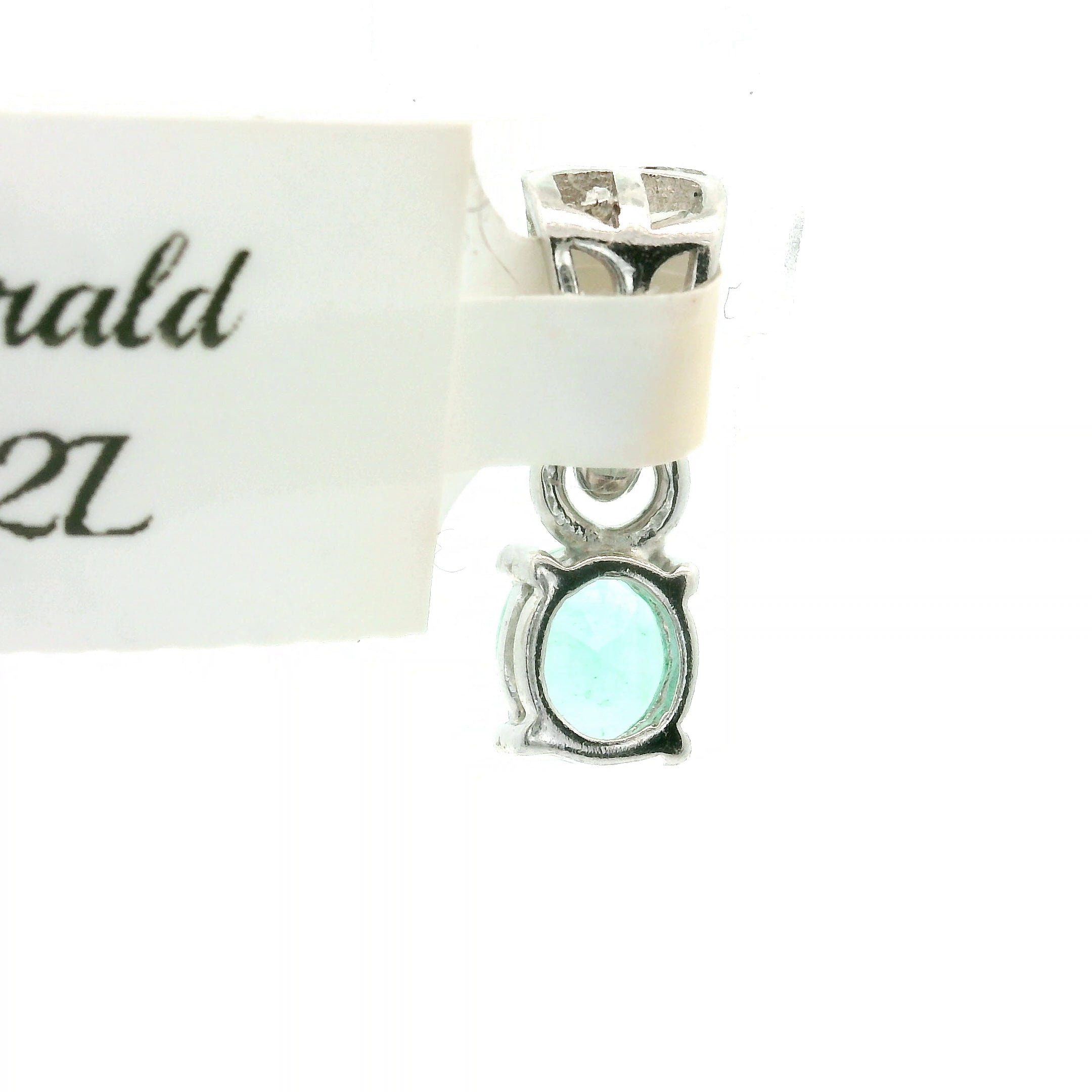 Emerald Mini Pendant .925 Sterling Silver for Abundance, Love and Wealth