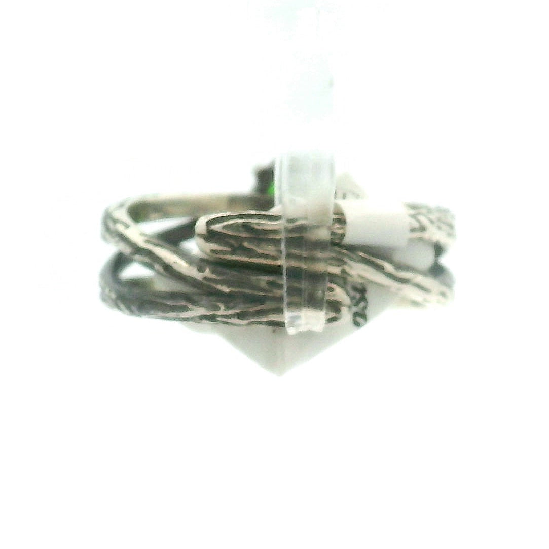 Chrome Diopside Bad Witch Cuff Ring .925 Silver for Embracing Love, Healing and Balance