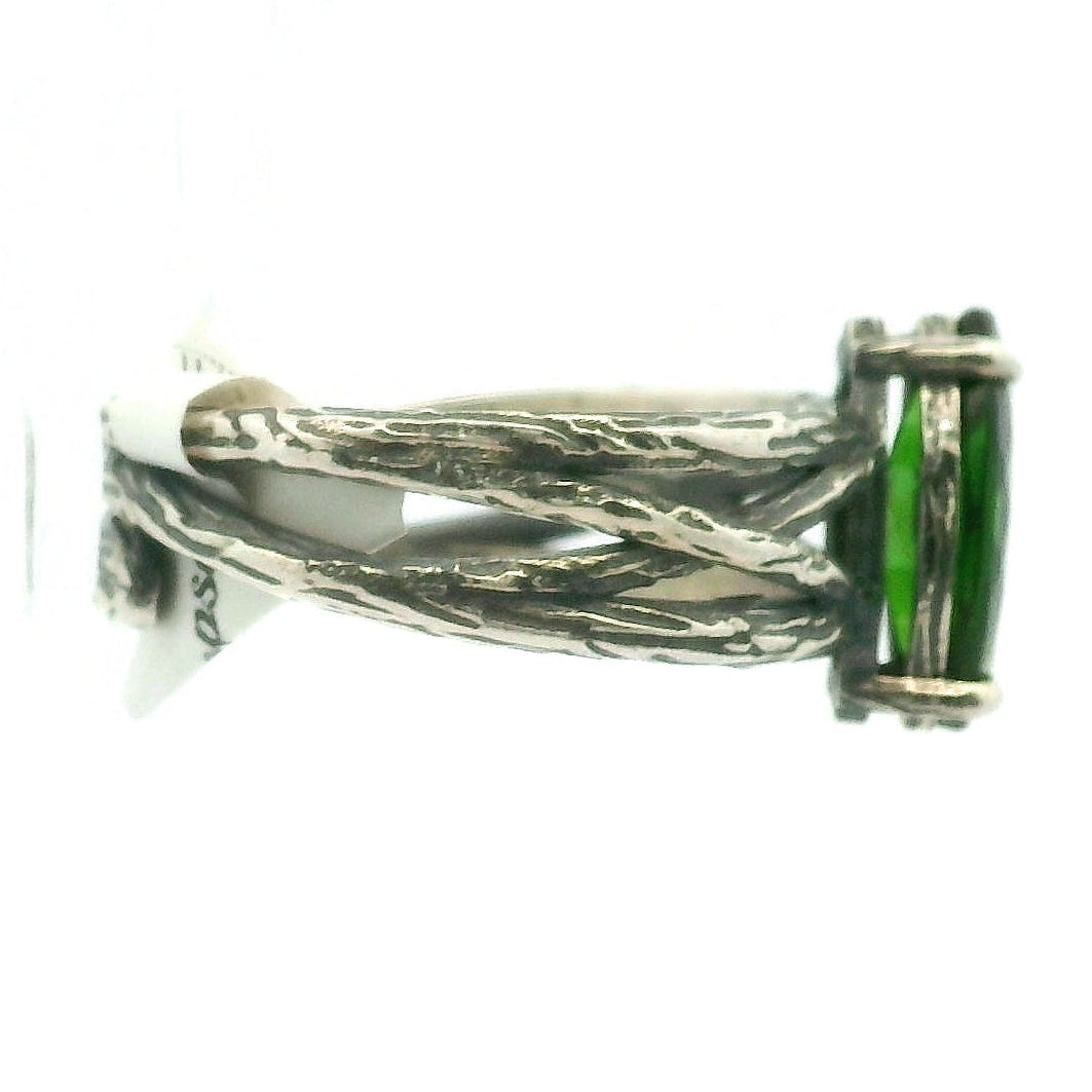 Chrome Diopside Bad Witch Cuff Ring .925 Silver for Embracing Love, Healing and Balance