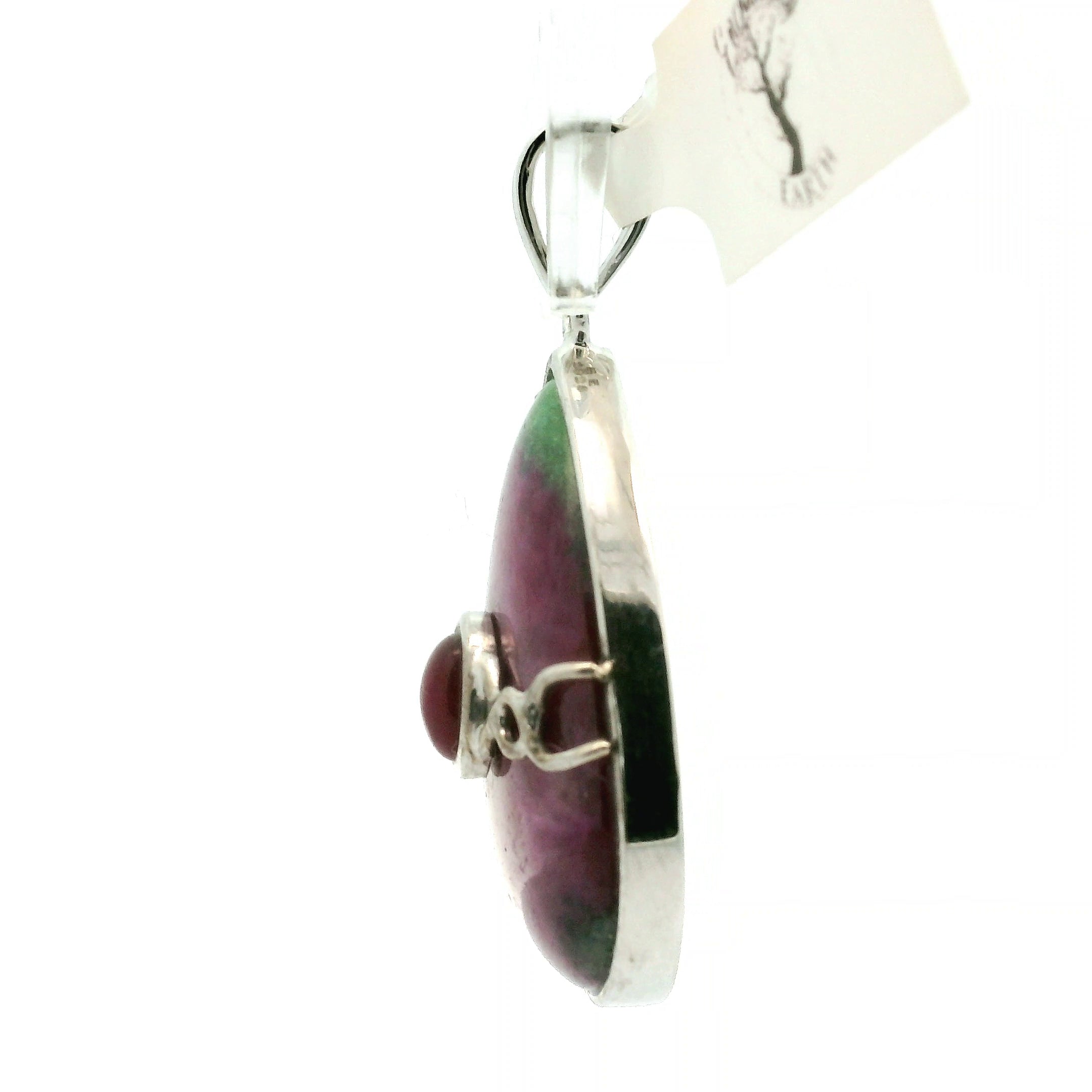 Ruby Zoisite with Ruby Pendant .925 Silver for Courage and Passion