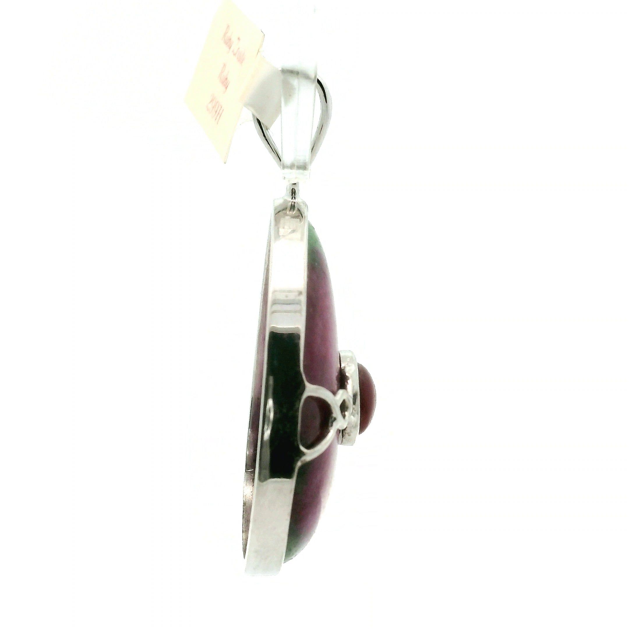 Ruby Zoisite with Ruby Pendant .925 Silver for Courage and Passion