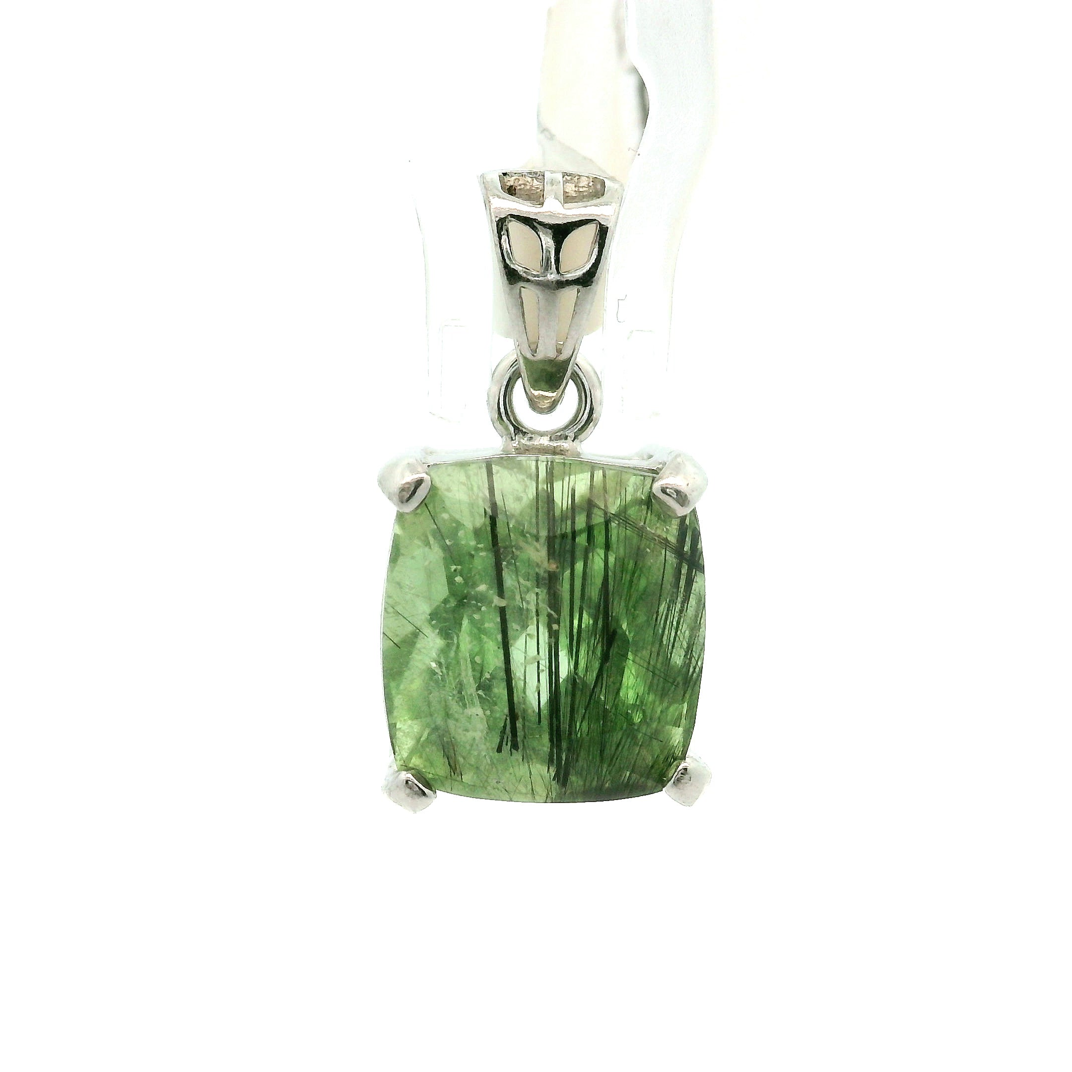 Peridot Ludwigite Pendant .925 Silver for Health and Strength