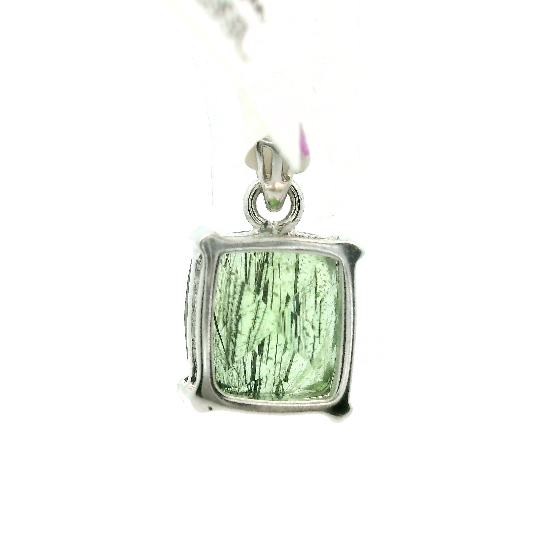 Peridot Ludwigite Pendant .925 Silver for Health and Strength