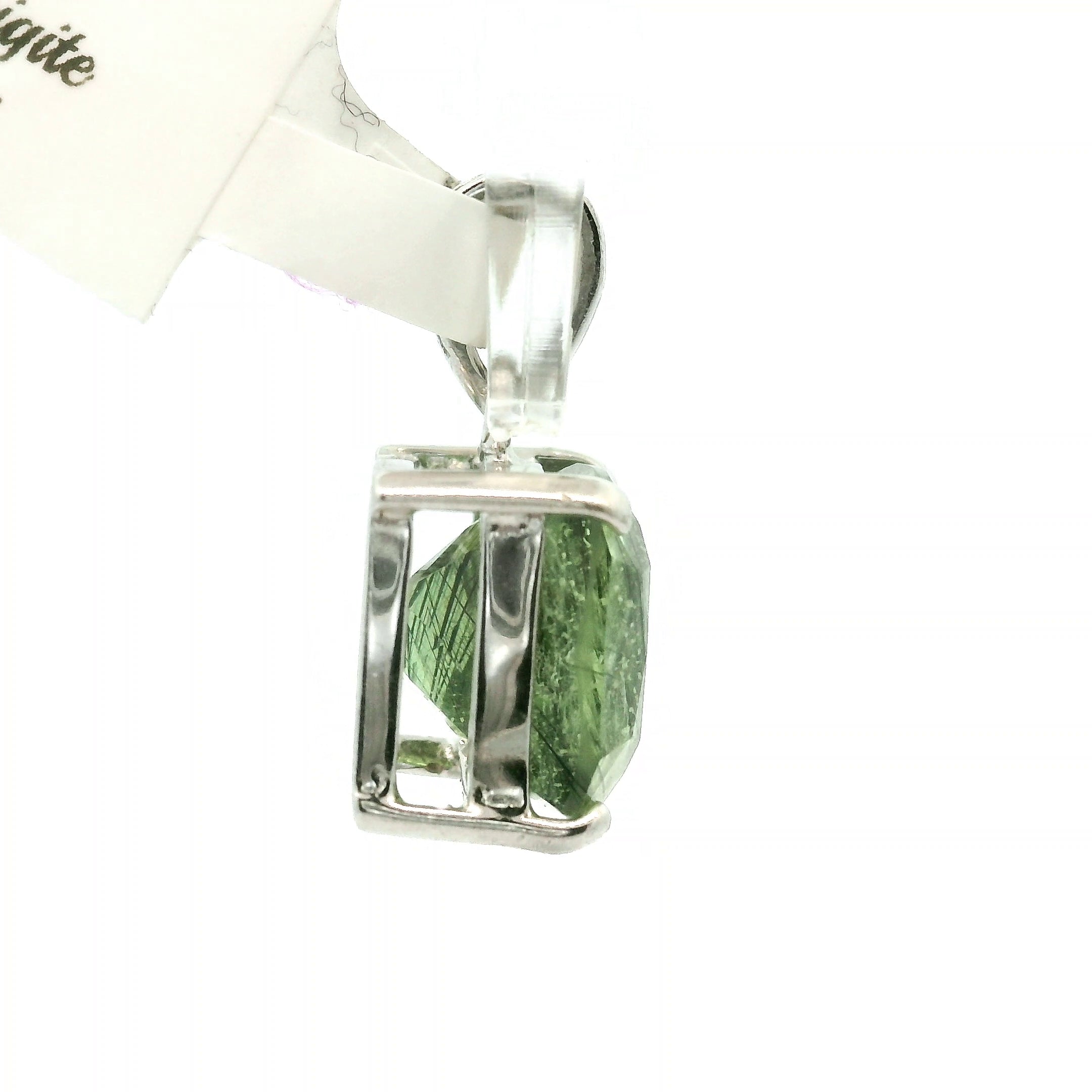 Peridot Ludwigite Pendant .925 Silver for Health and Strength