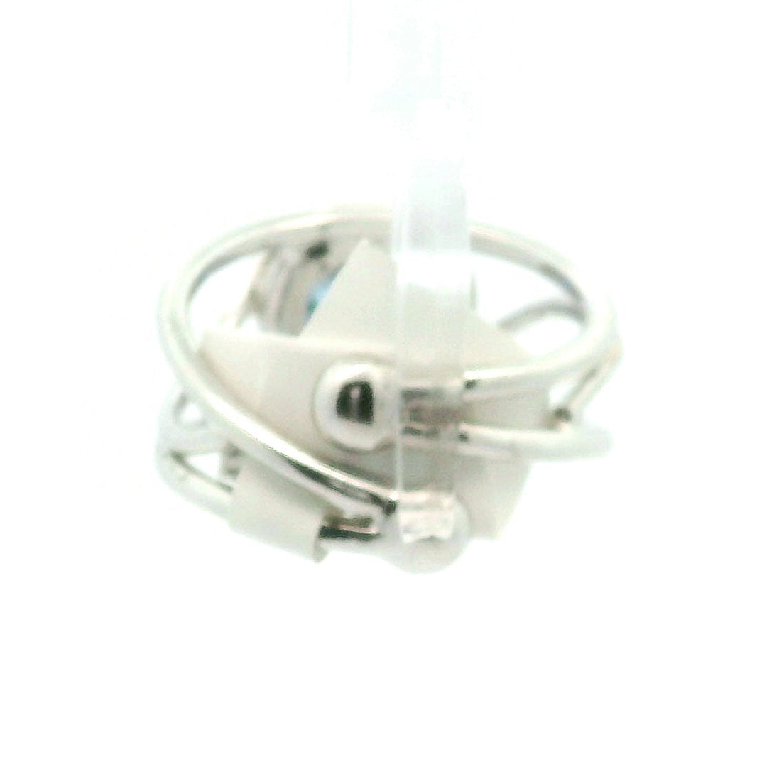 Blue Moissanite Radiant Cut Cuff Ring .925 Sterling Silver for Enlightenment, Inner Peace and Spiritual Transformation
