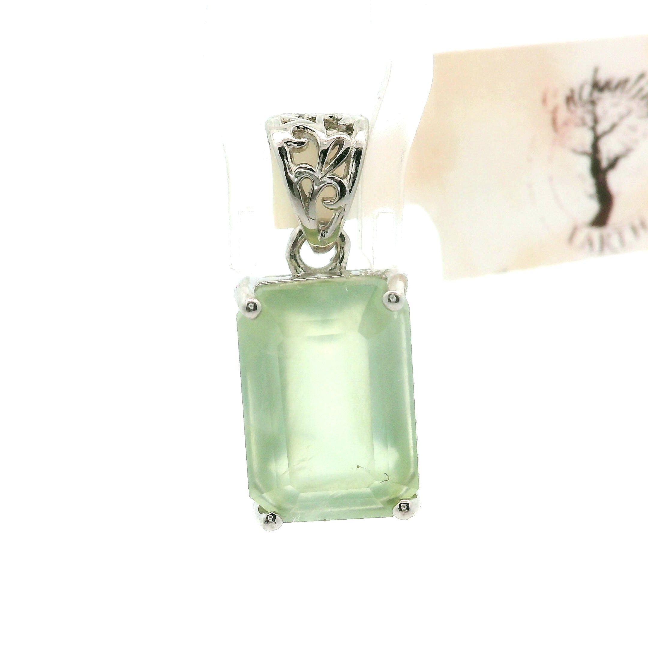 Australian Prehnite Pendants .925 Silver for Heart Healing and Rejuvenation