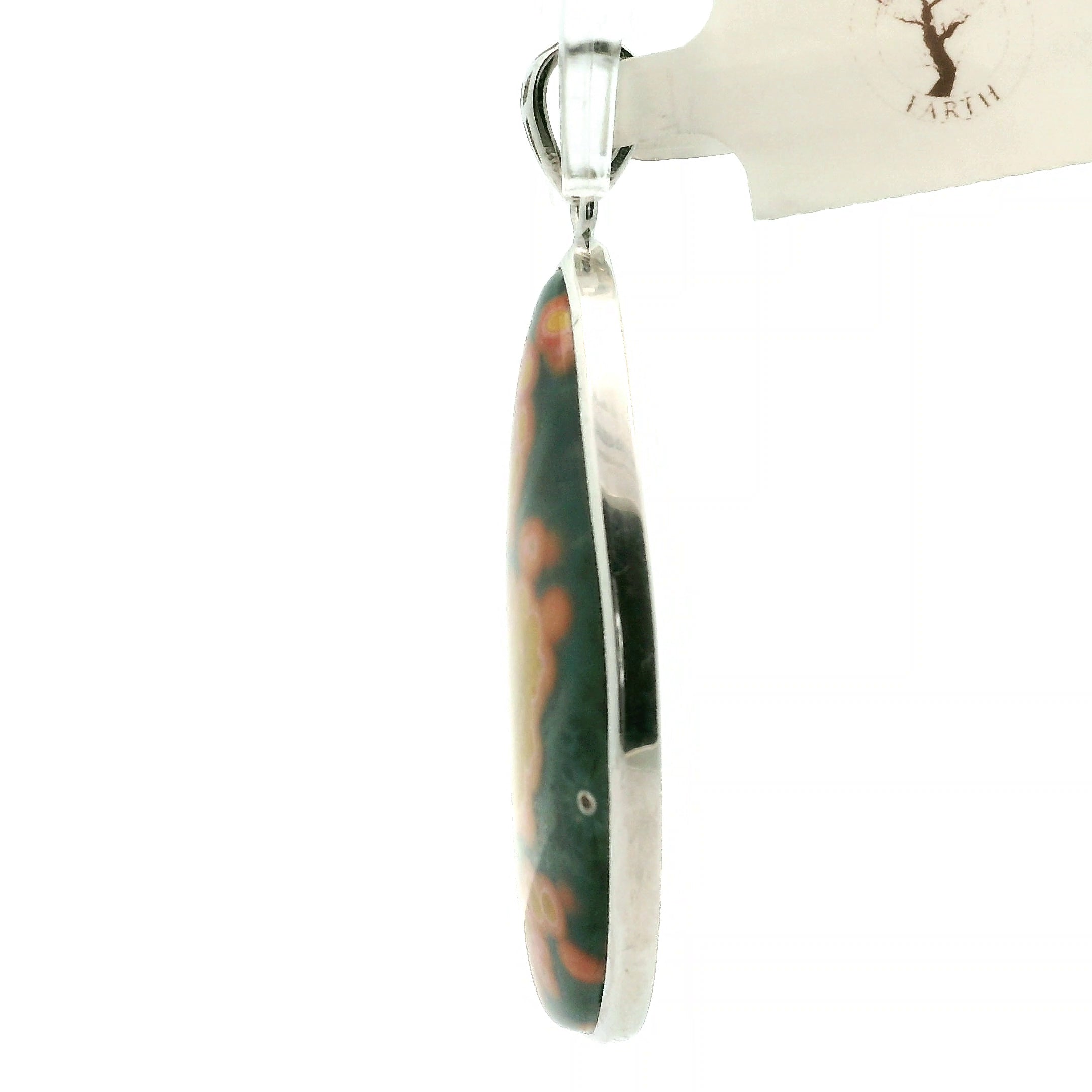 Orbicular Jasper Pendant .925 Silver for Joy and Peace