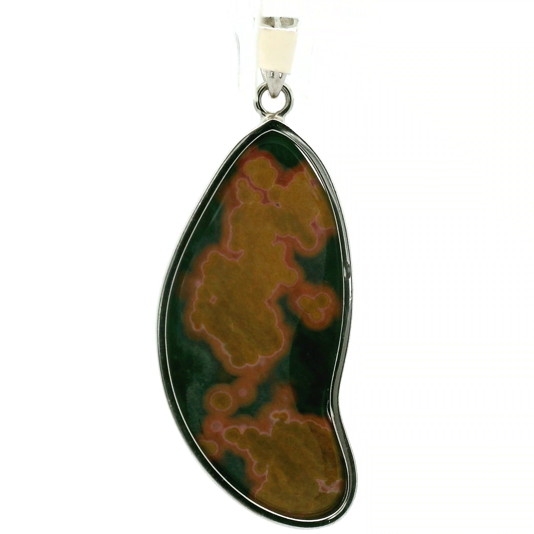 Orbicular Jasper Pendant .925 Silver for Joy and Peace