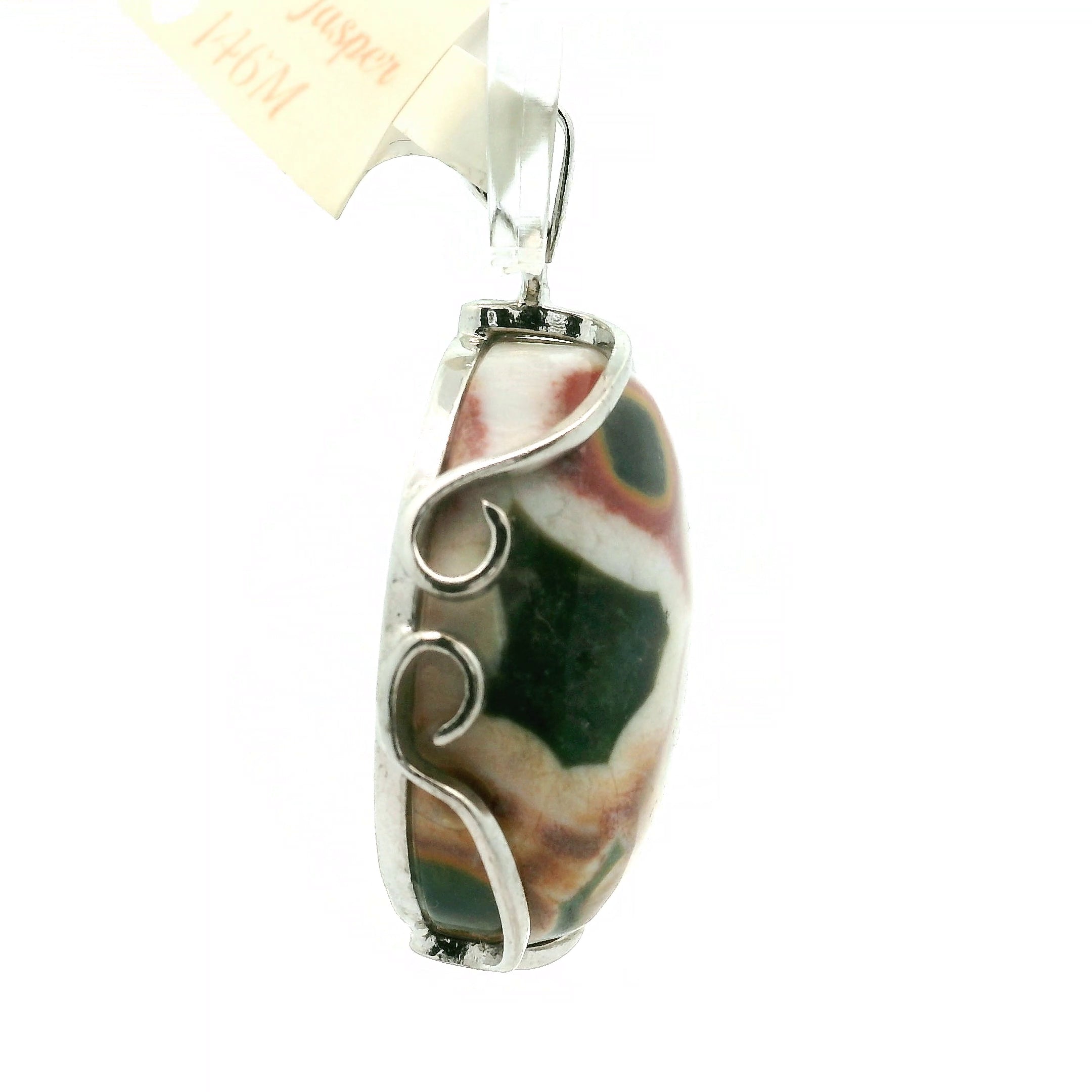 Orbicular "Ocean" Jasper Pendant .925 Silver for Joy and Peace